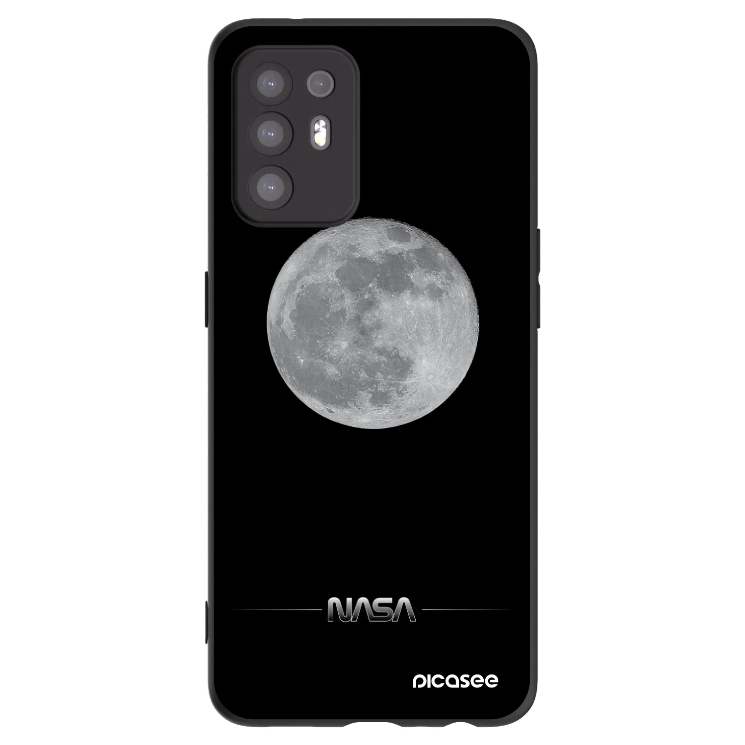 Picasee Μαύρη θήκη σιλικόνης για OPPO A94 5G - Moon Minimal