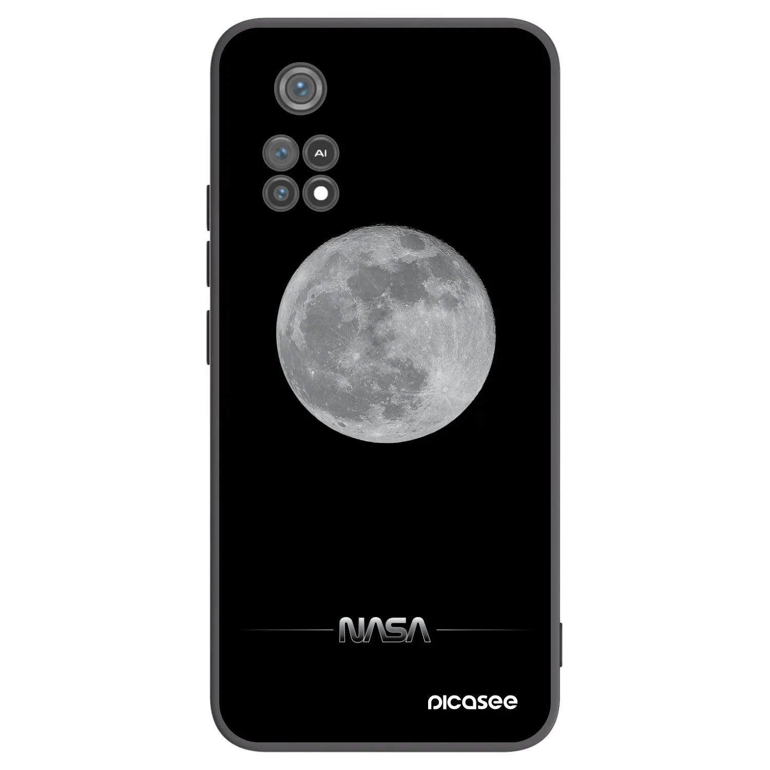 Picasee Μαύρη θήκη σιλικόνης για Xiaomi Poco M4 Pro - Moon Minimal