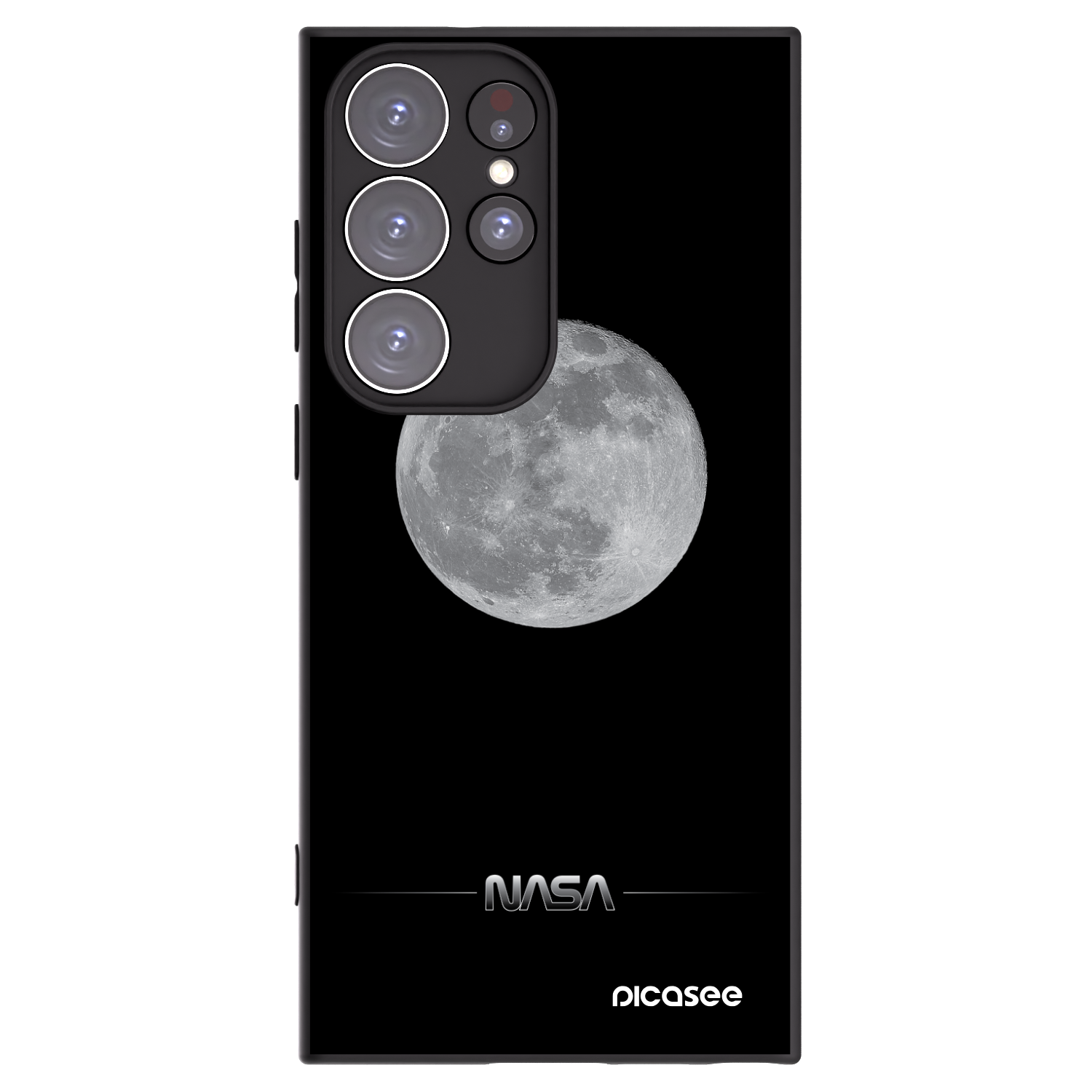 Picasee Μαύρη θήκη σιλικόνης για Samsung Galaxy S23 Ultra 5G - Moon Minimal