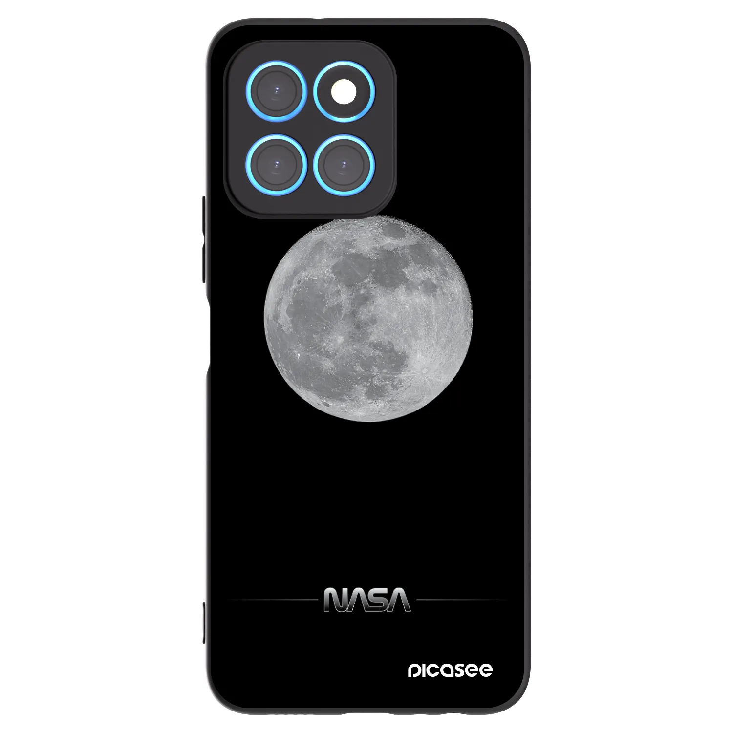 Picasee Μαύρη θήκη σιλικόνης για Honor X8 5G - Moon Minimal