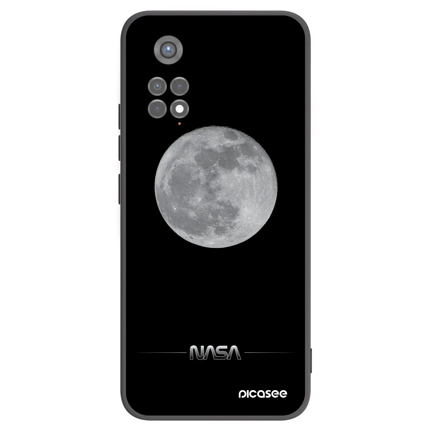 Picasee Μαύρη θήκη σιλικόνης για Xiaomi Redmi Note 11S 5G - Moon Minimal