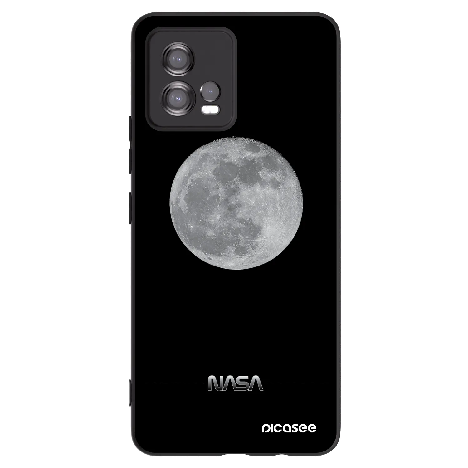 Picasee Μαύρη θήκη σιλικόνης για Motorola Moto G72 - Moon Minimal