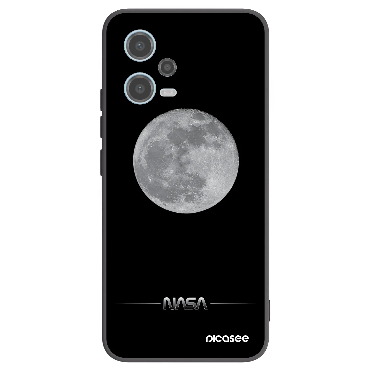 Picasee Μαύρη θήκη σιλικόνης για Xiaomi Redmi Note 12 5G - Moon Minimal