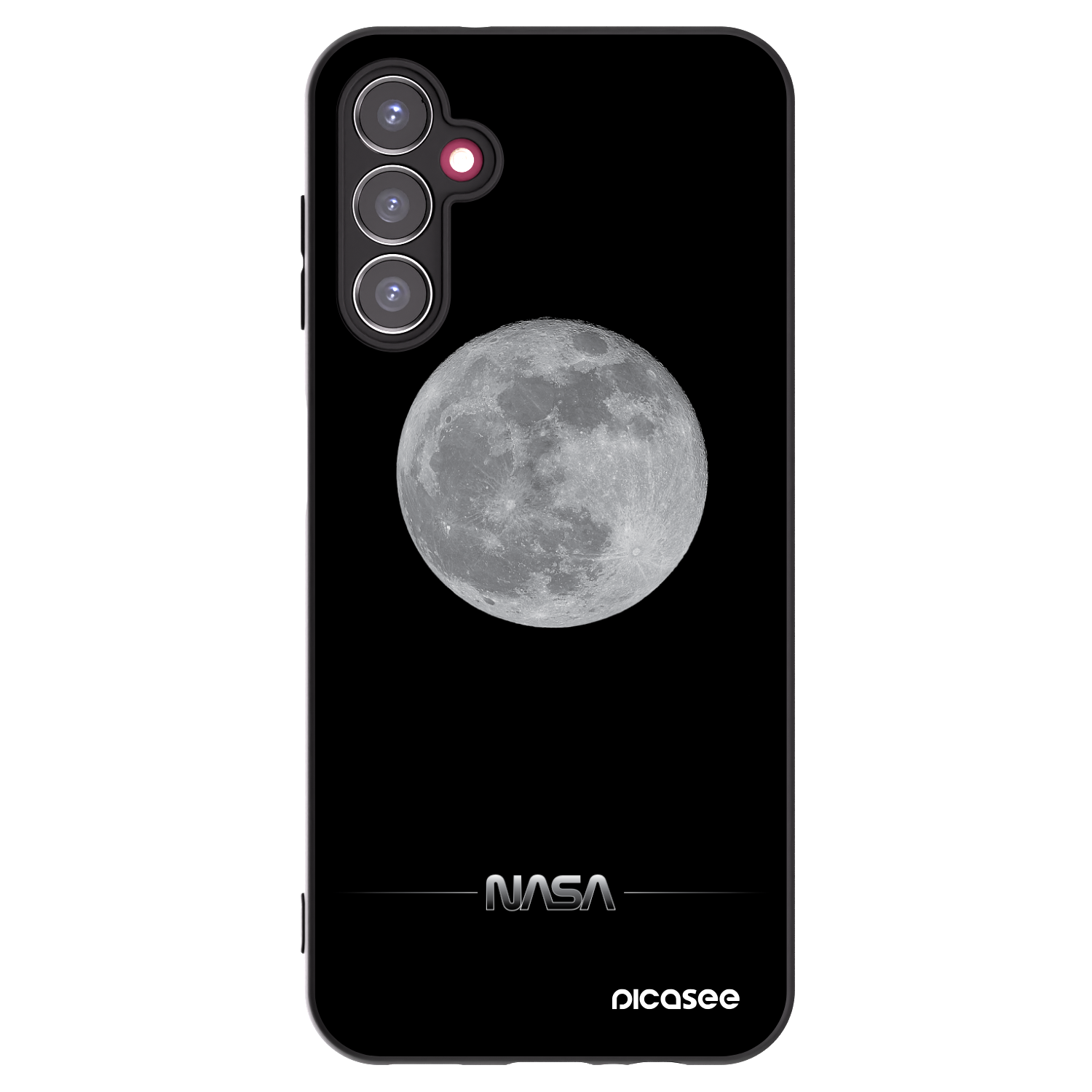 Picasee Μαύρη θήκη σιλικόνης για Samsung Galaxy A14 4G A145R - Moon Minimal