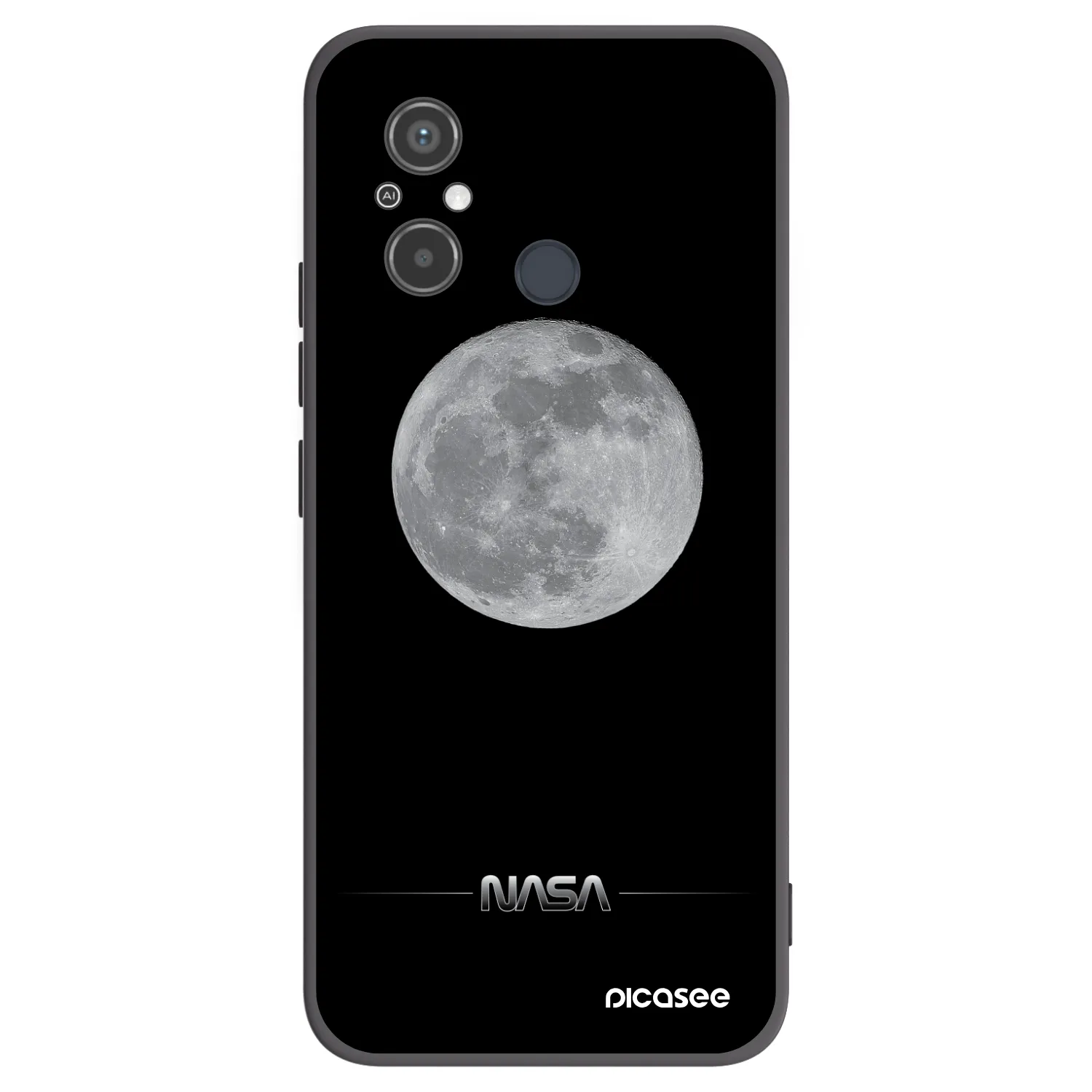 Picasee Μαύρη θήκη σιλικόνης για Xiaomi Redmi 12C - Moon Minimal