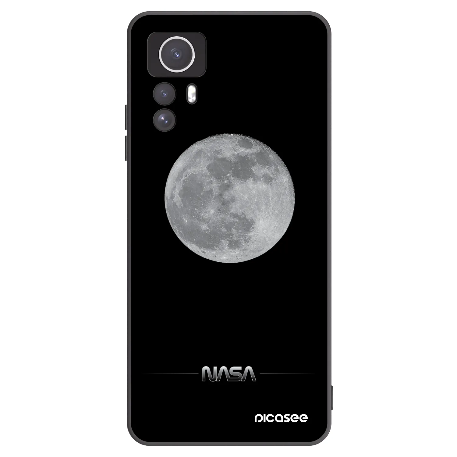 Picasee Μαύρη θήκη σιλικόνης για Xiaomi Redmi Note 12S - Moon Minimal