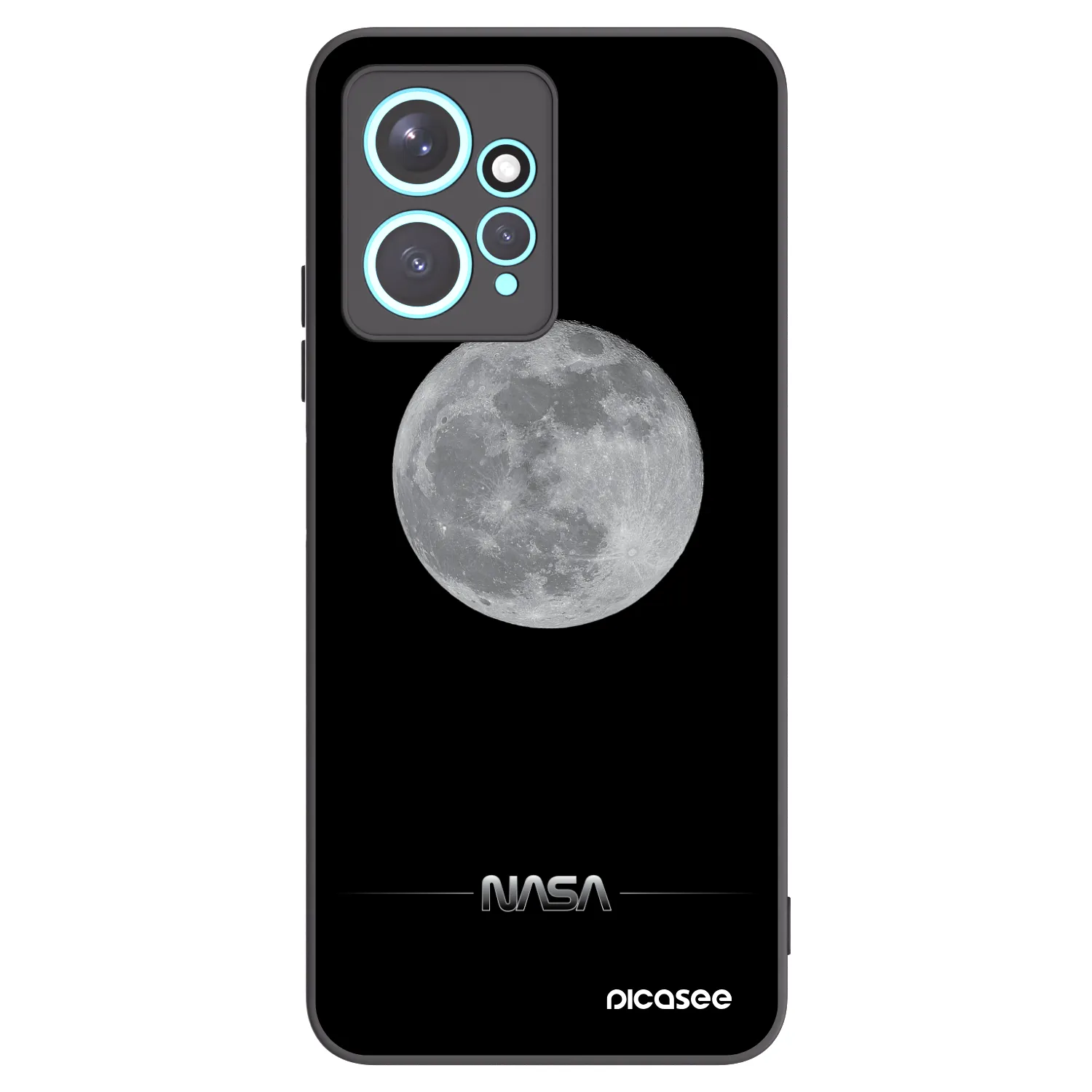 Picasee Μαύρη θήκη σιλικόνης για Xiaomi Redmi Note 12 4G - Moon Minimal