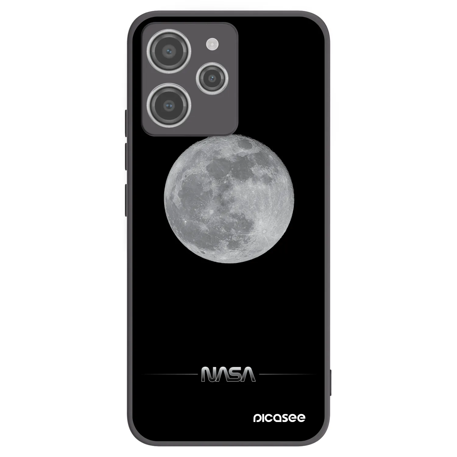 Picasee Μαύρη θήκη σιλικόνης για Xiaomi Redmi 12 4G - Moon Minimal
