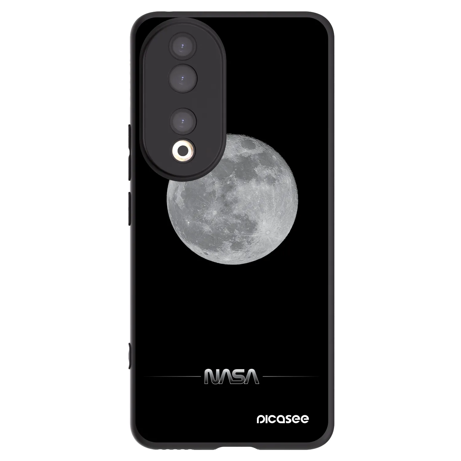 Picasee Μαύρη θήκη σιλικόνης για Honor 90 5G - Moon Minimal