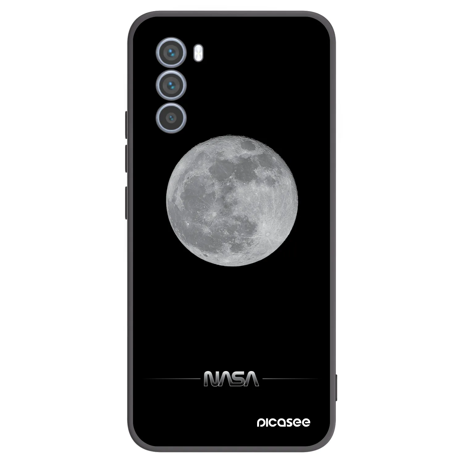 Picasee Μαύρη θήκη σιλικόνης για Motorola Moto G62 - Moon Minimal