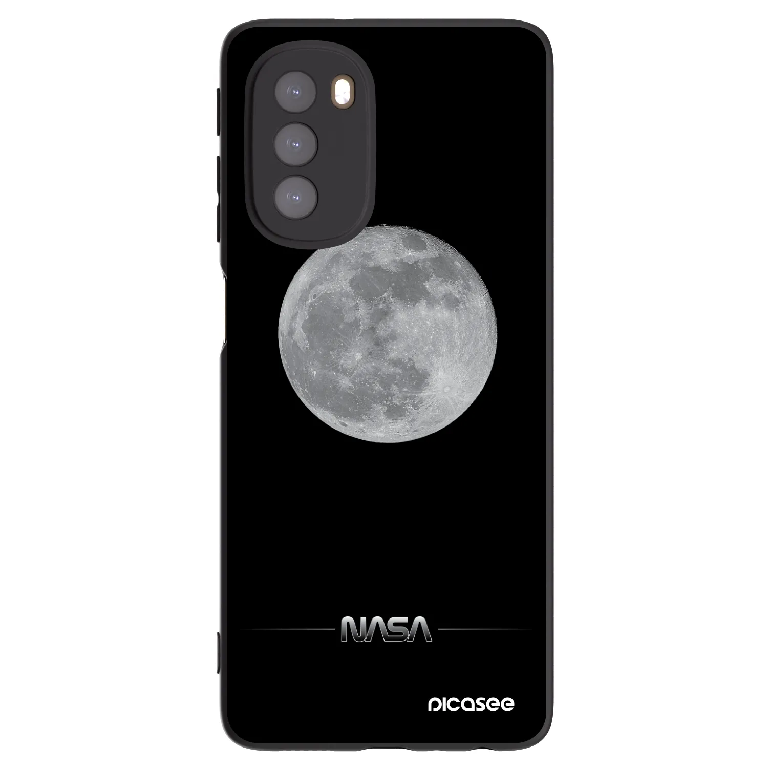 Picasee Μαύρη θήκη σιλικόνης για Motorola Moto G51 - Moon Minimal