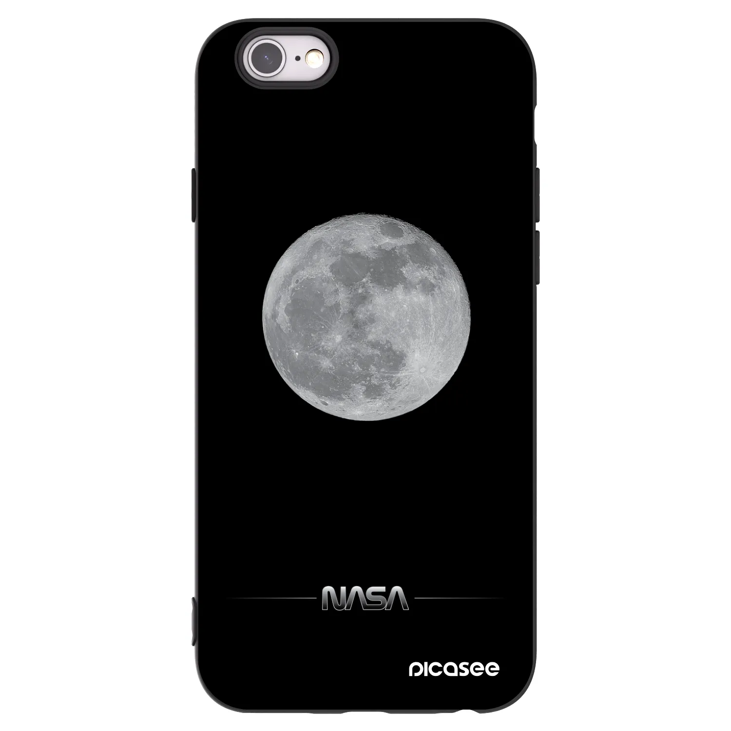Picasee Μαύρη θήκη σιλικόνης για Apple iPhone 6/6S - Moon Minimal