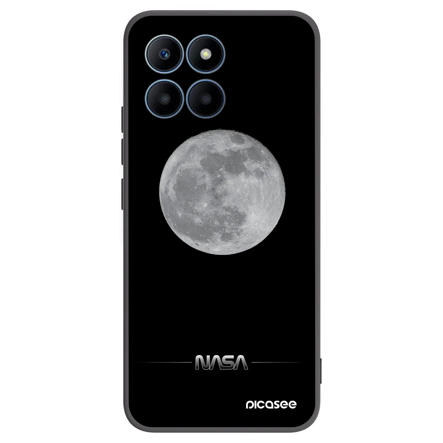 Picasee Μαύρη θήκη σιλικόνης για Honor 70 Lite - Moon Minimal