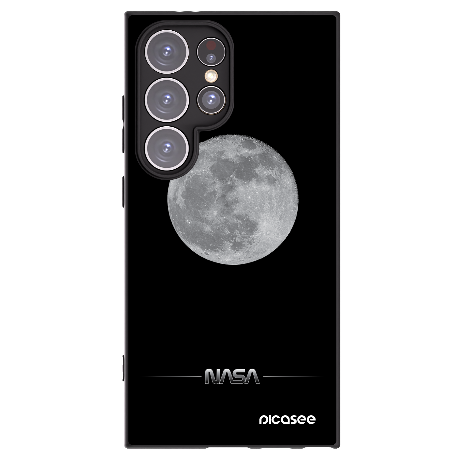 Picasee Μαύρη θήκη σιλικόνης για Samsung Galaxy S24 Ultra S928B 5G - Moon Minimal