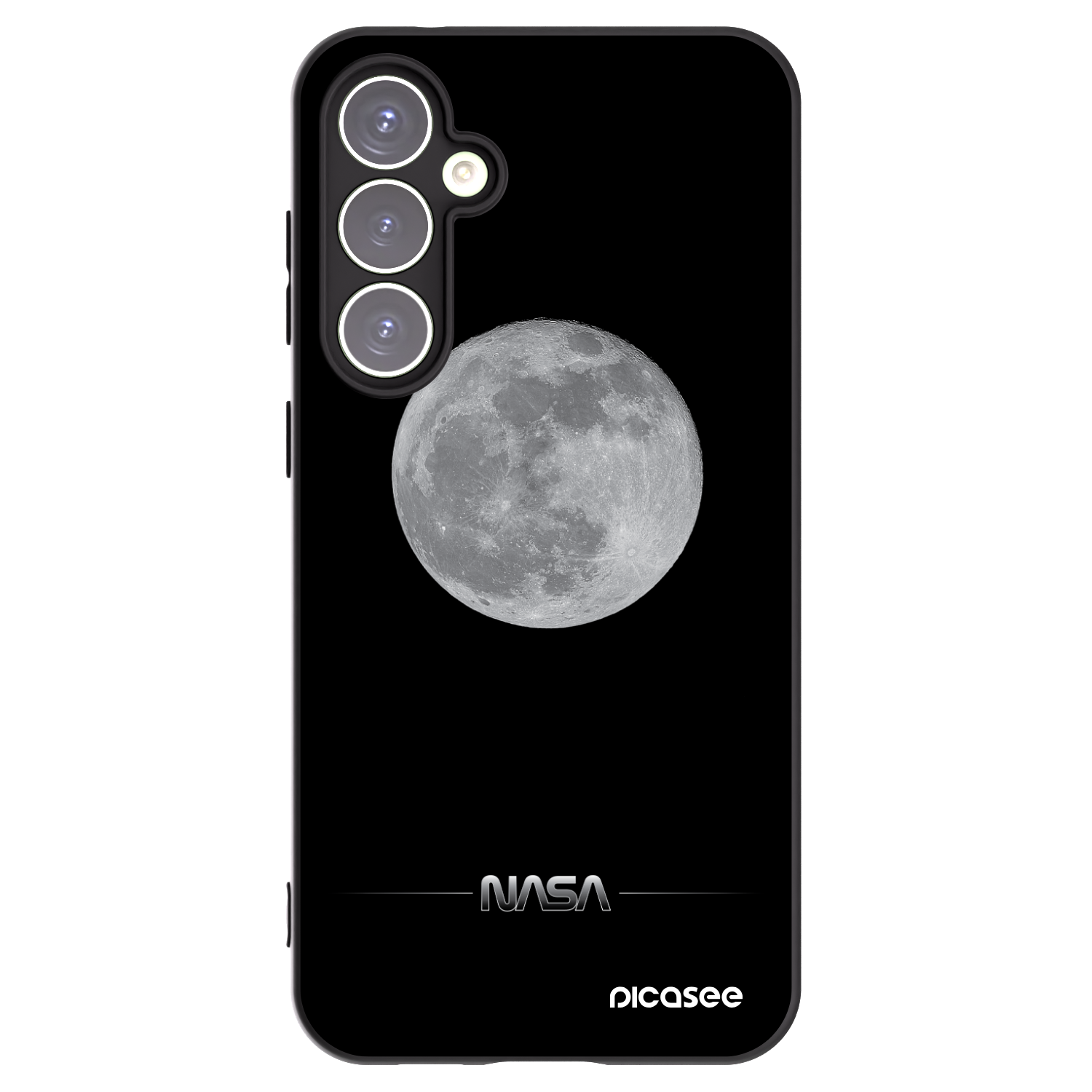 Picasee Μαύρη θήκη σιλικόνης για Samsung Galaxy S23 FE S711B - Moon Minimal