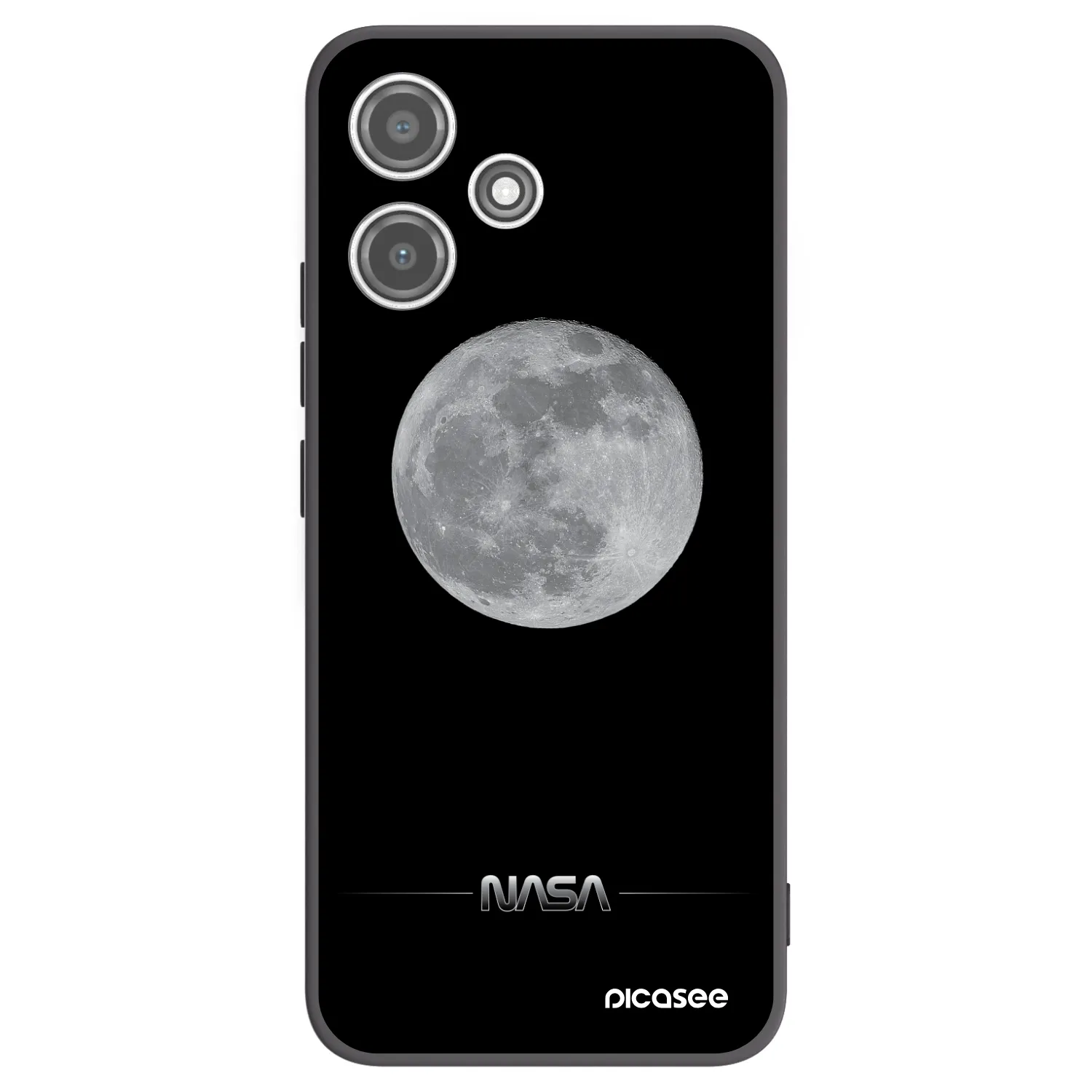 Picasee Μαύρη θήκη σιλικόνης για Xiaomi Redmi 12 5G - Moon Minimal
