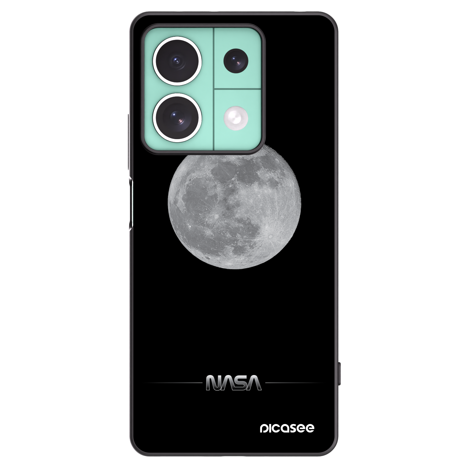 Picasee Μαύρη θήκη σιλικόνης για Xiaomi Redmi Note 13 5G - Moon Minimal