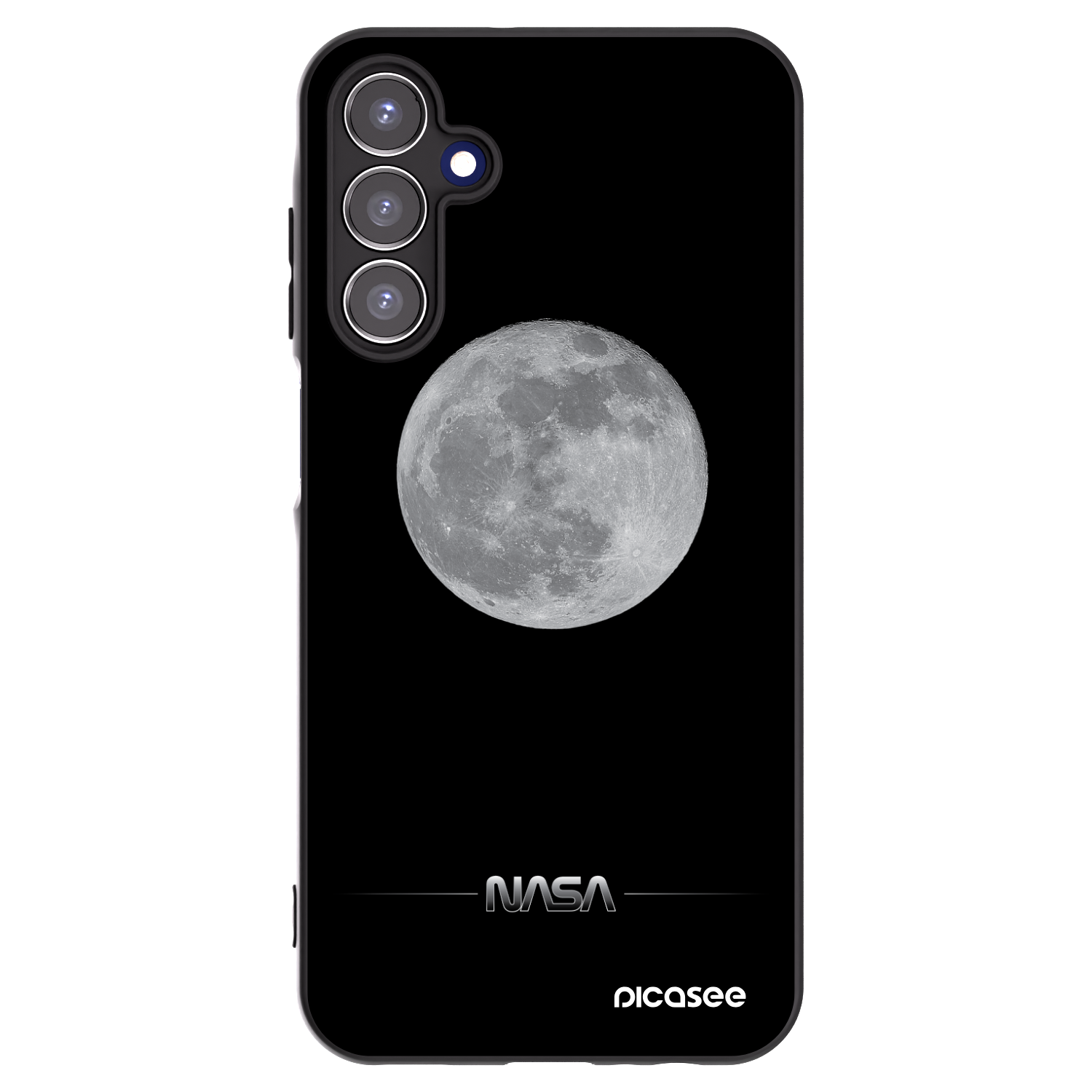 Picasee Μαύρη θήκη σιλικόνης για Samsung Galaxy A15 A155F 4G - Moon Minimal