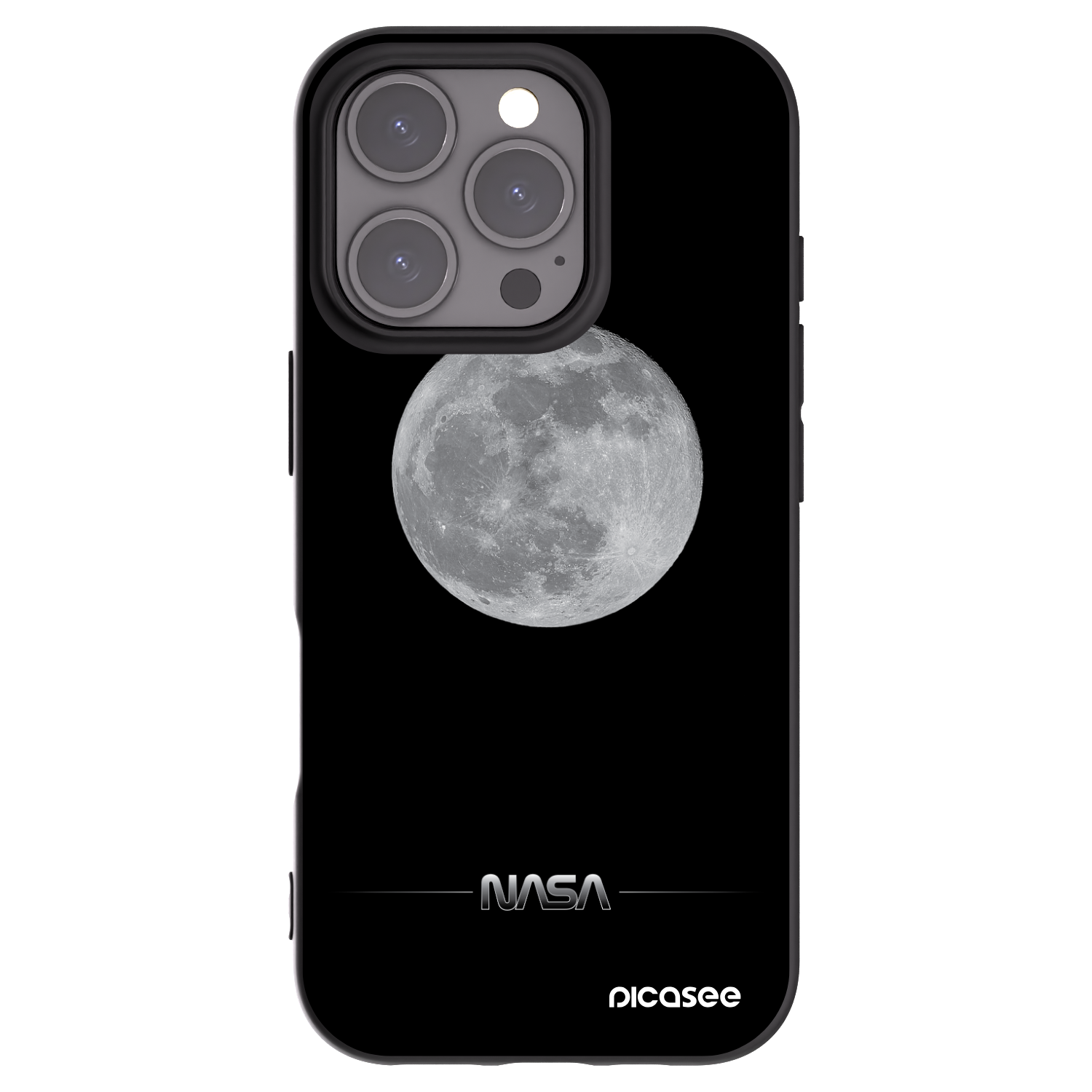 Picasee Μαύρη θήκη σιλικόνης για Apple iPhone 16 Pro - Moon Minimal