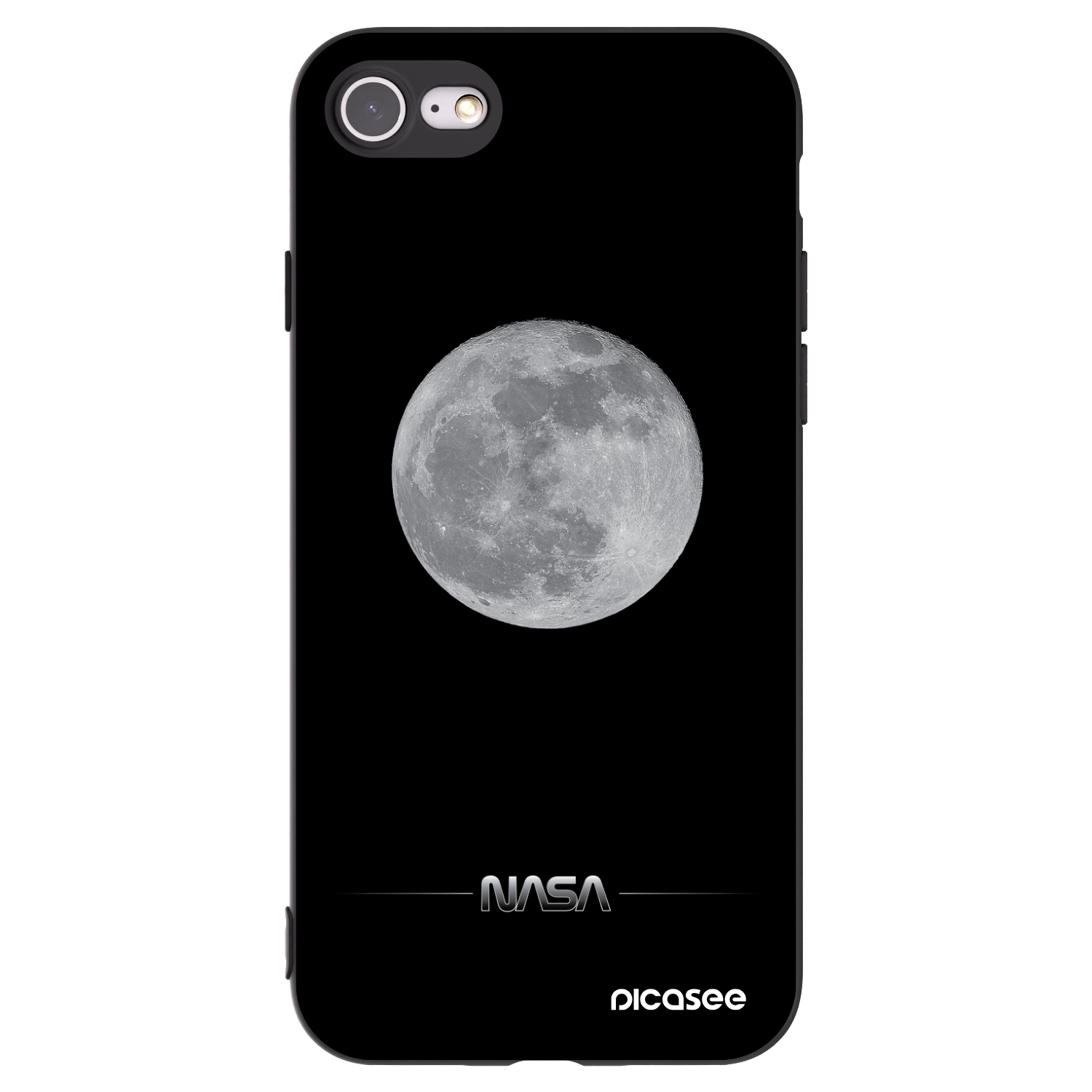 Picasee Μαύρη θήκη σιλικόνης για Apple iPhone 8 - Moon Minimal