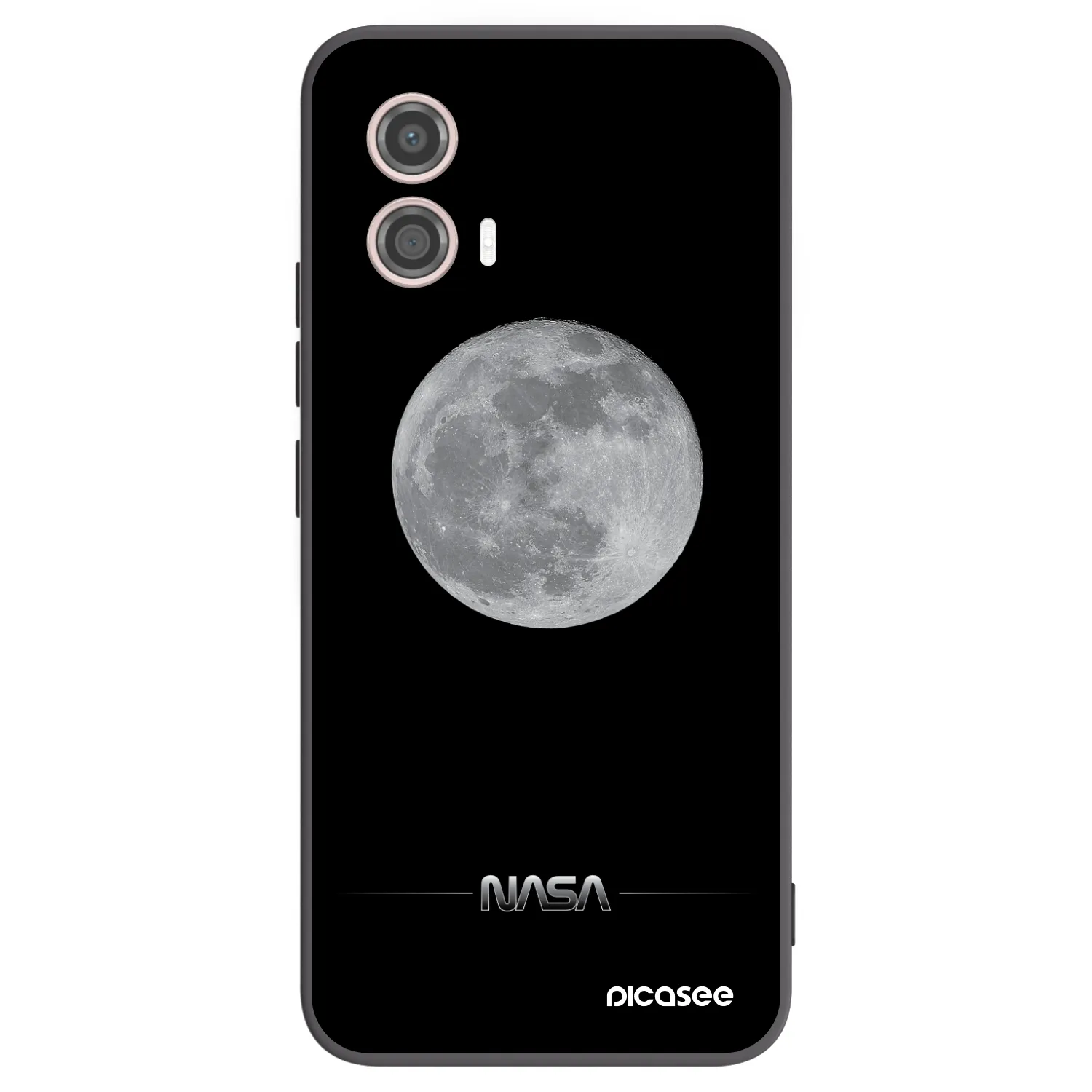 Picasee Μαύρη θήκη σιλικόνης για Motorola Moto G53 5G - Moon Minimal