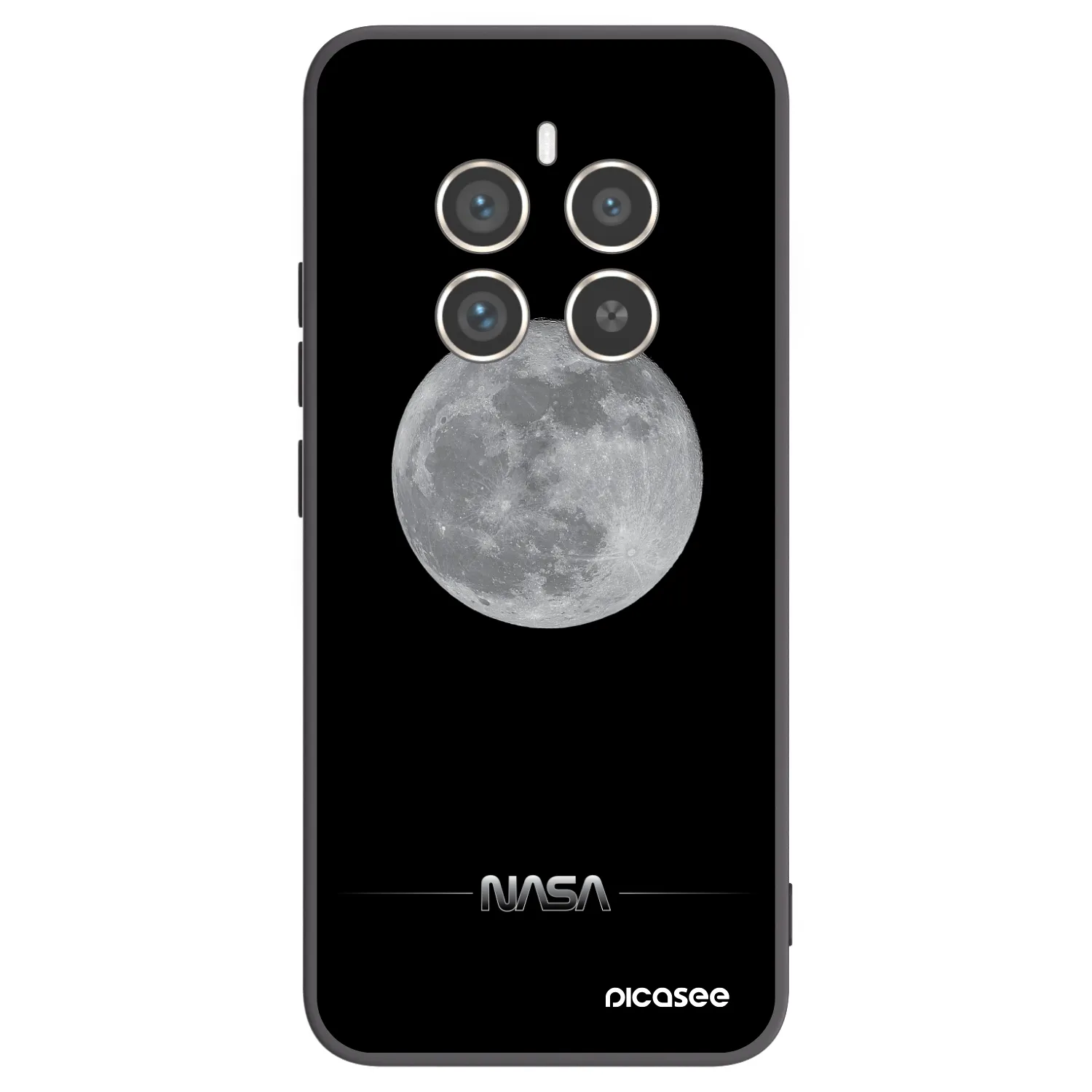 Picasee Μαύρη θήκη σιλικόνης για Realme 12 Pro 5G - Moon Minimal