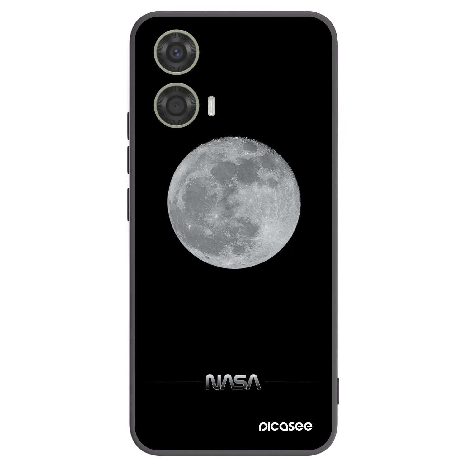 Picasee Μαύρη θήκη σιλικόνης για Motorola Moto G24 - Moon Minimal