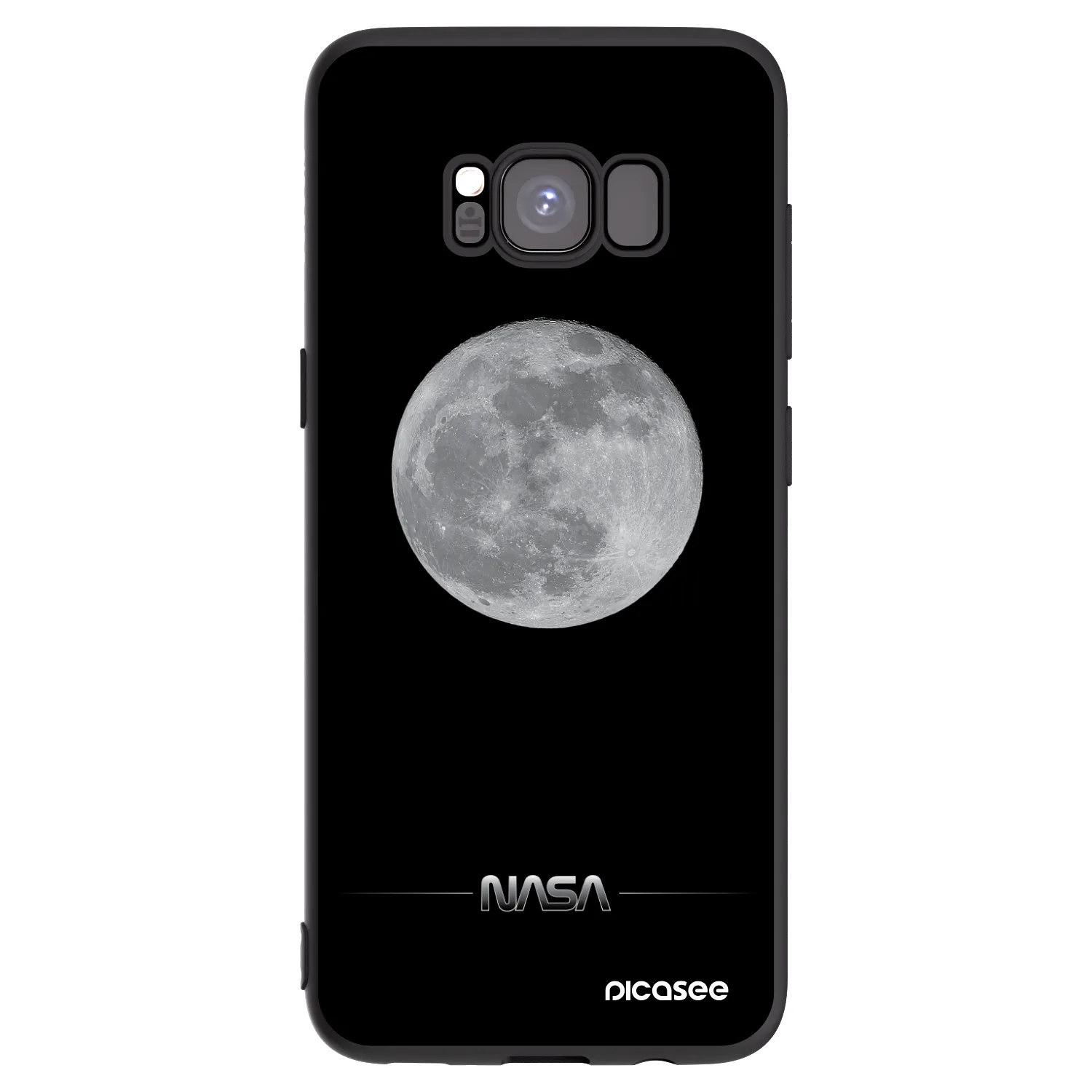 Picasee Μαύρη θήκη σιλικόνης για Samsung Galaxy S8 G950F - Moon Minimal
