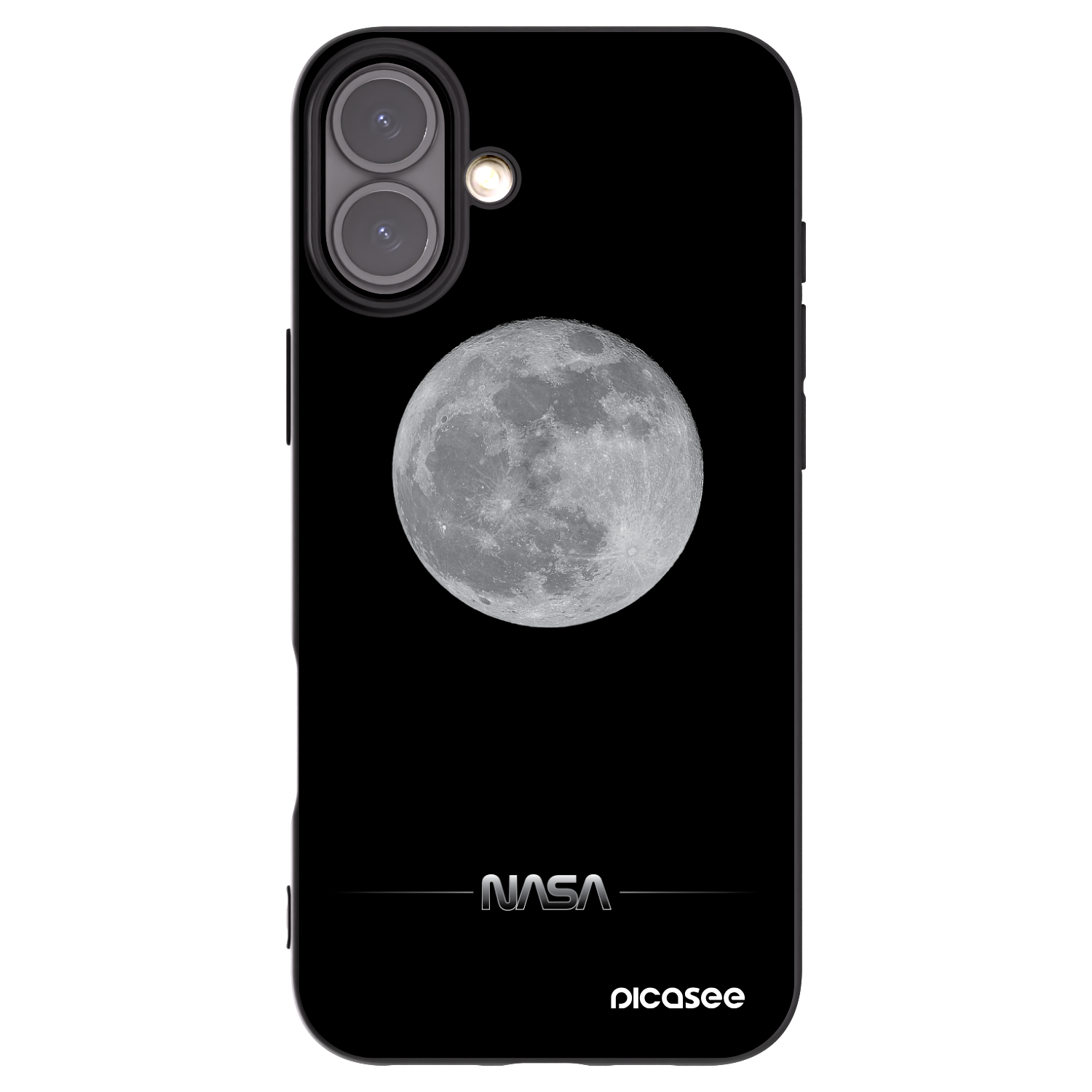 Picasee Μαύρη θήκη σιλικόνης για Apple iPhone 16 Plus - Moon Minimal