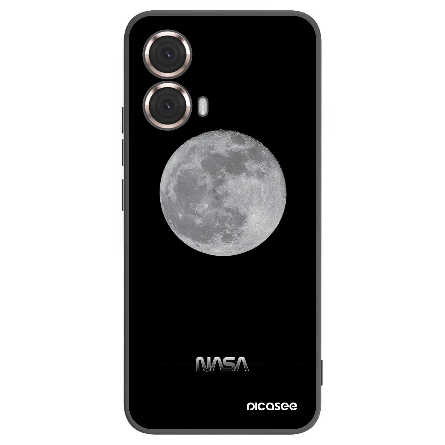 Picasee Μαύρη θήκη σιλικόνης για Motorola Moto G85 - Moon Minimal