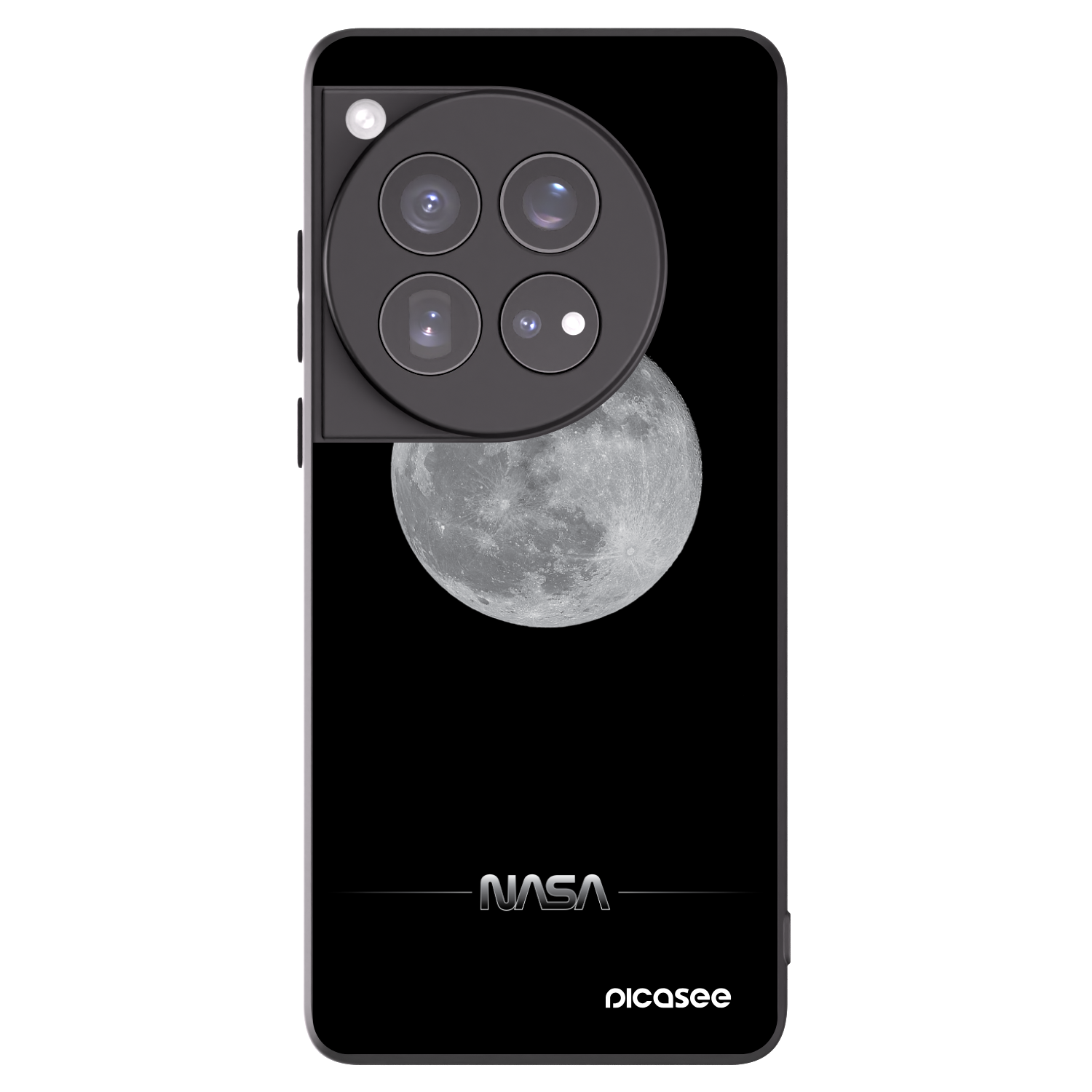 Picasee Μαύρη θήκη σιλικόνης για OnePlus 12 5G - Moon Minimal