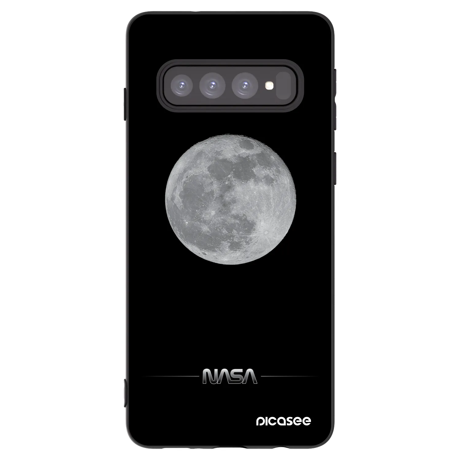 Picasee Μαύρη θήκη σιλικόνης για Samsung Galaxy S10 G973 - Moon Minimal