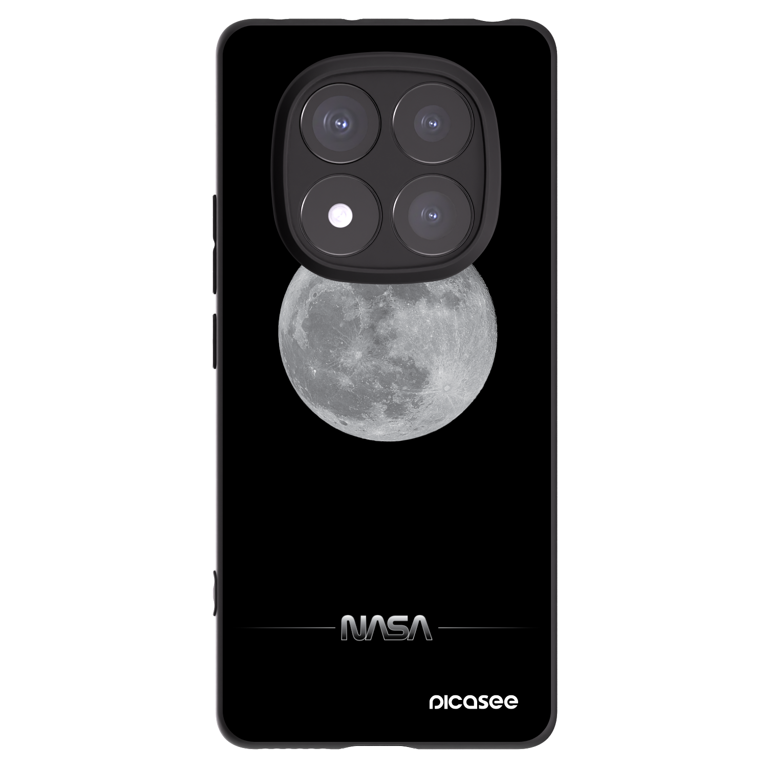 Picasee Μαύρη θήκη σιλικόνης για Xiaomi Redmi Note 14 Pro 5G - Moon Minimal