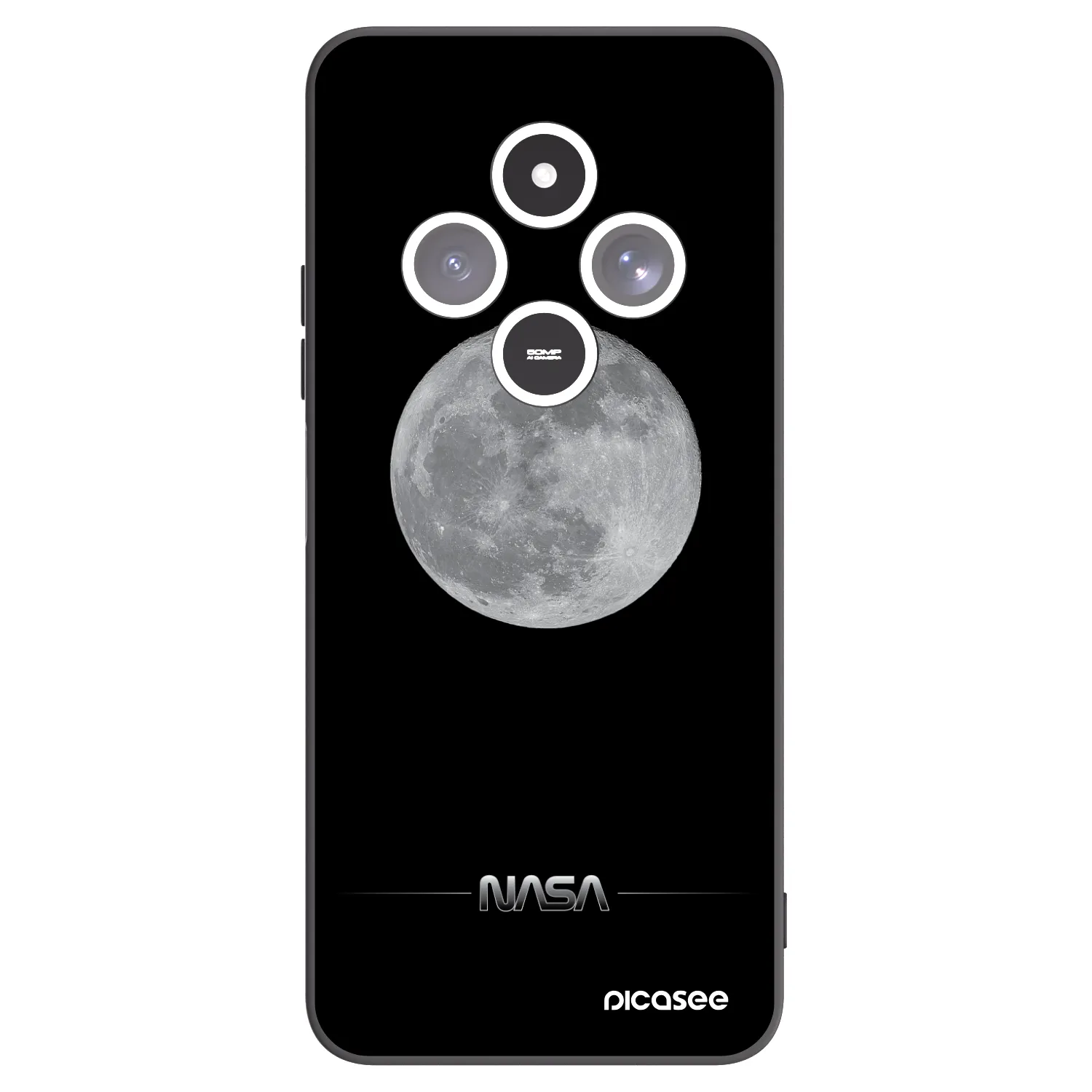Picasee Μαύρη θήκη σιλικόνης για Xiaomi Redmi 14C - Moon Minimal