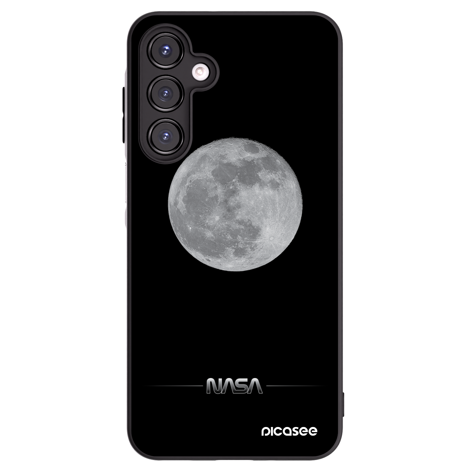 Picasee Μαύρη θήκη σιλικόνης για Samsung Galaxy A16 5G - Moon Minimal