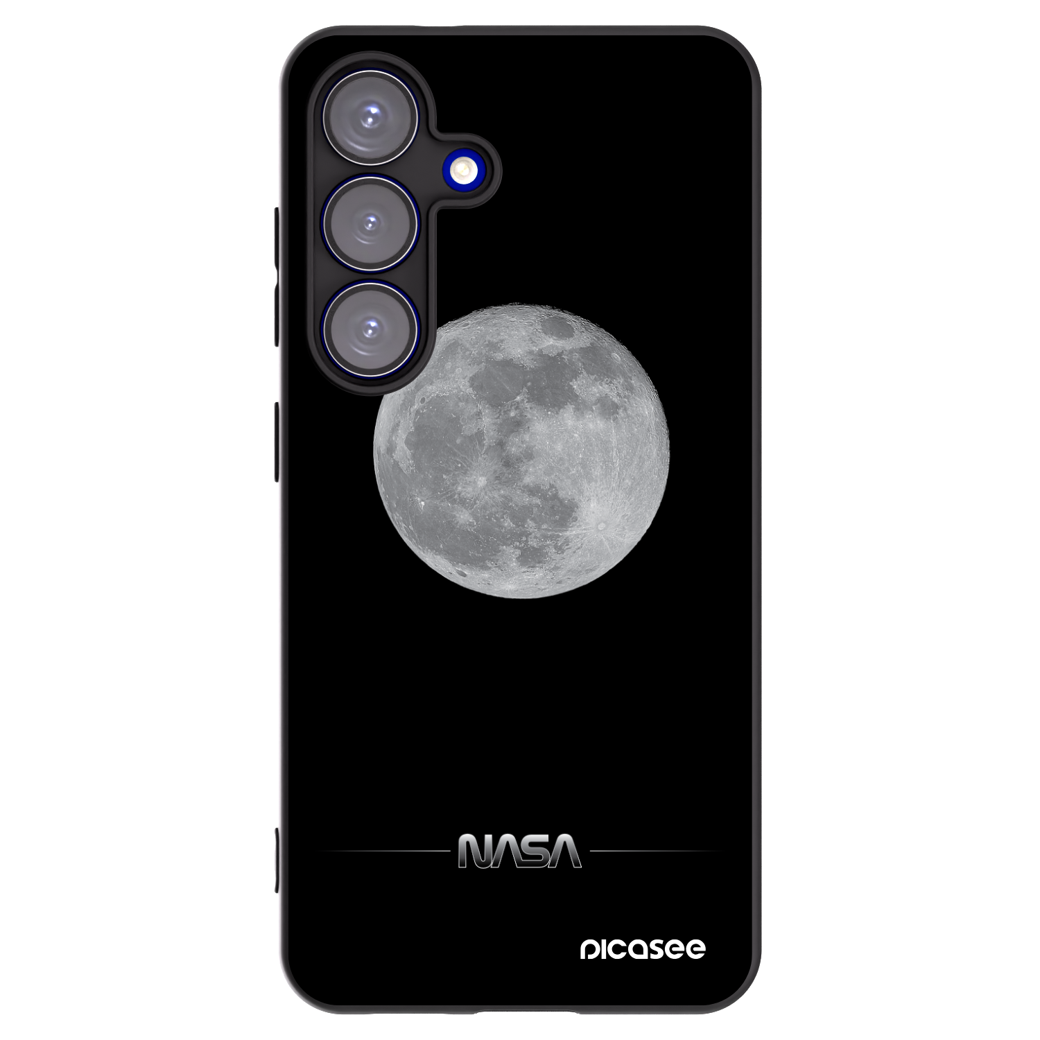 Picasee Μαύρη θήκη σιλικόνης για Samsung Galaxy S25 5G - Moon Minimal