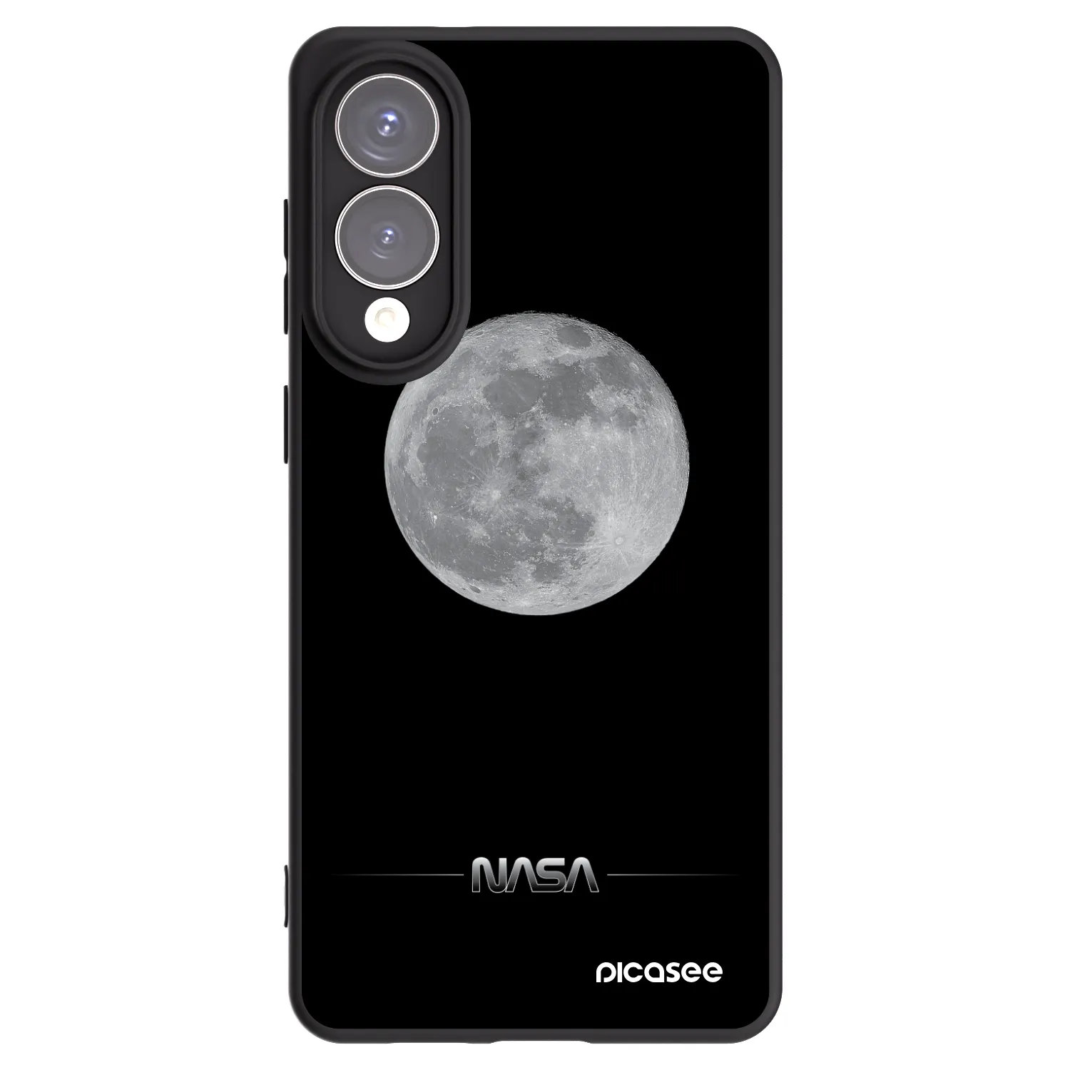 Picasee Μαύρη θήκη σιλικόνης για Samsung Galaxy S25 Edge 5G - Moon Minimal