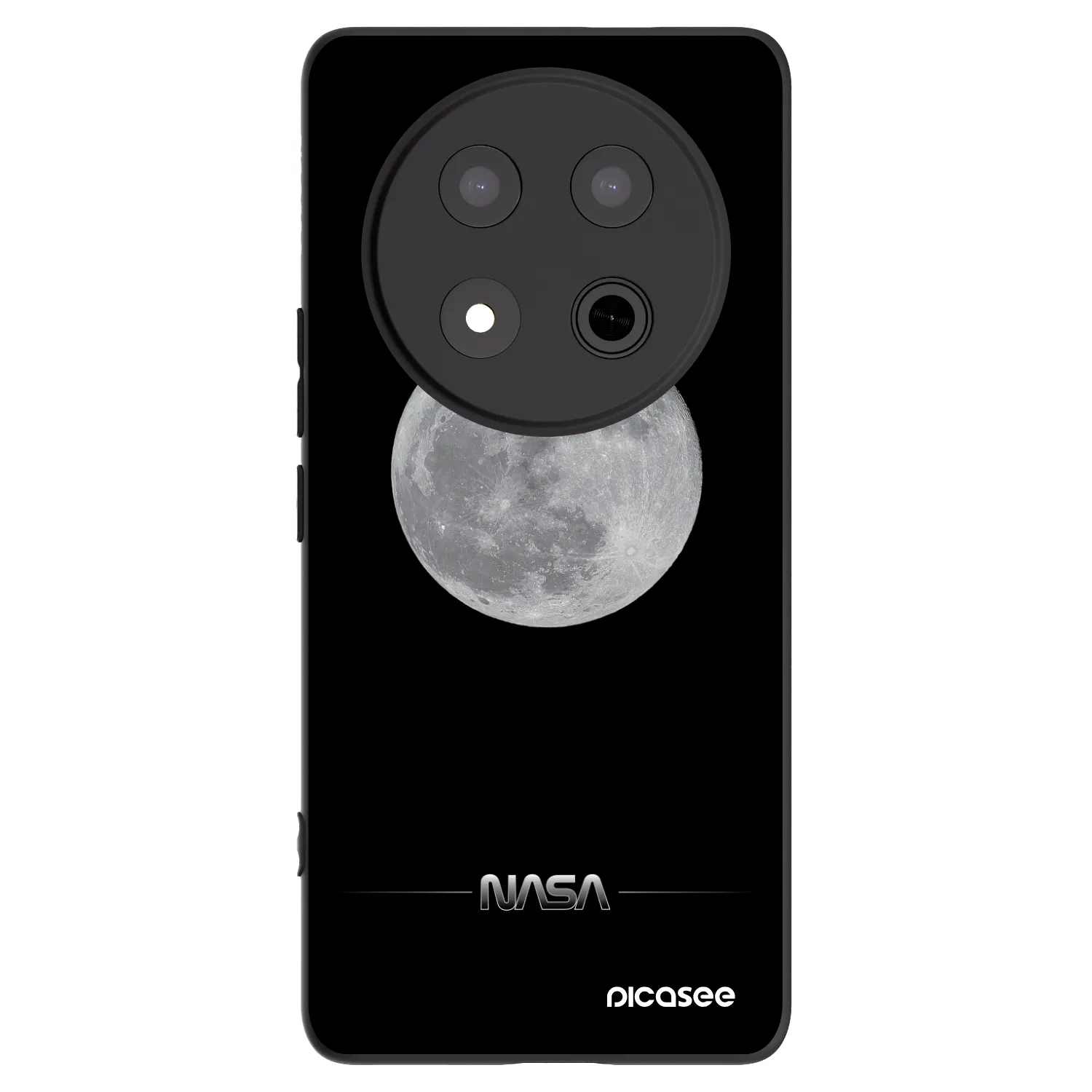 Picasee Μαύρη θήκη σιλικόνης για Honor Magic7 Lite 5G - Moon Minimal