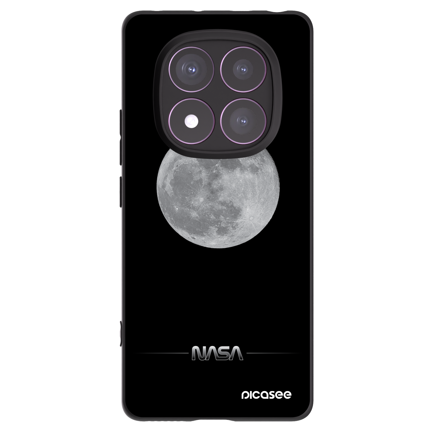 Picasee Μαύρη θήκη σιλικόνης για Xiaomi Redmi Note 14 Pro 4G - Moon Minimal
