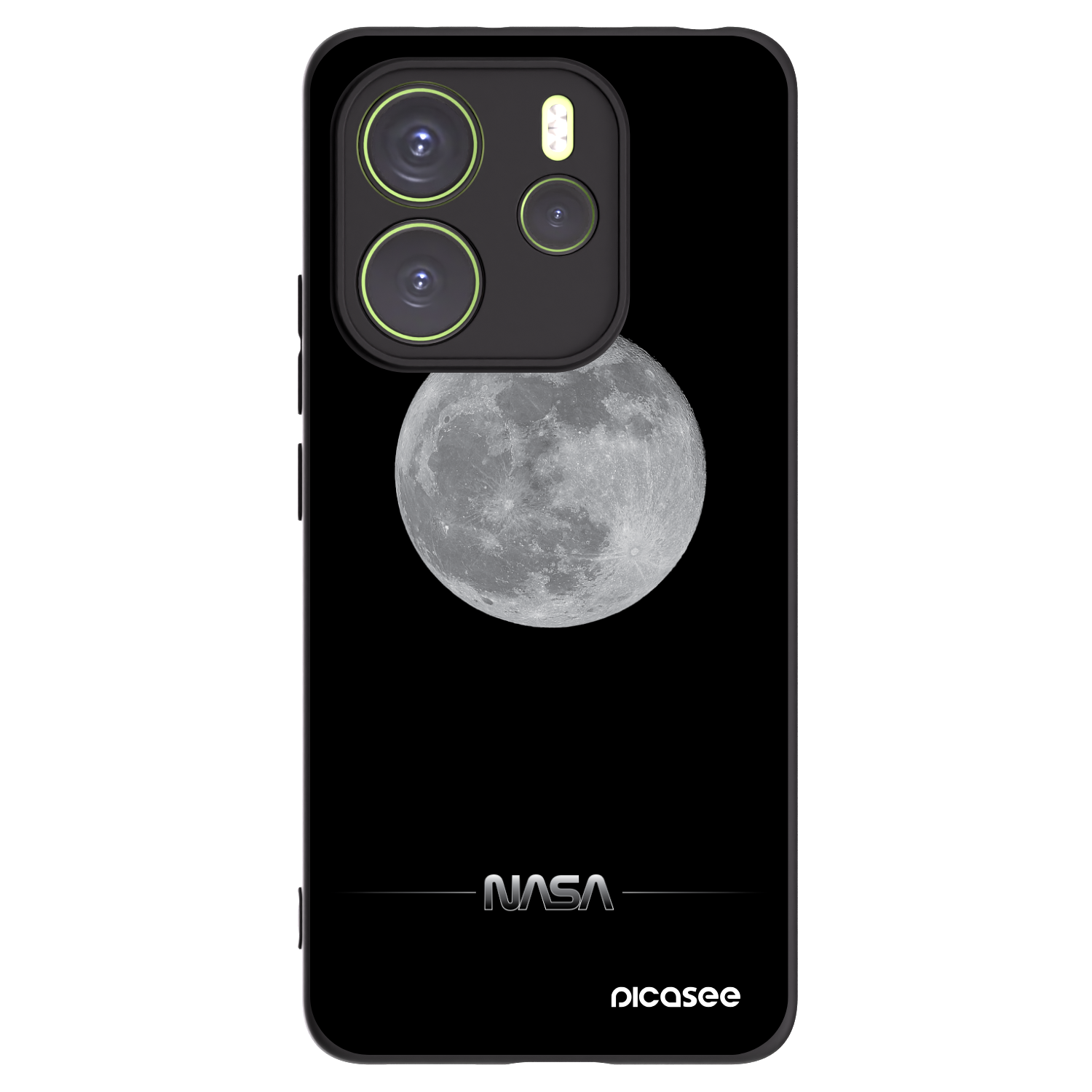 Picasee Μαύρη θήκη σιλικόνης για Xiaomi Redmi Note 14 4G - Moon Minimal