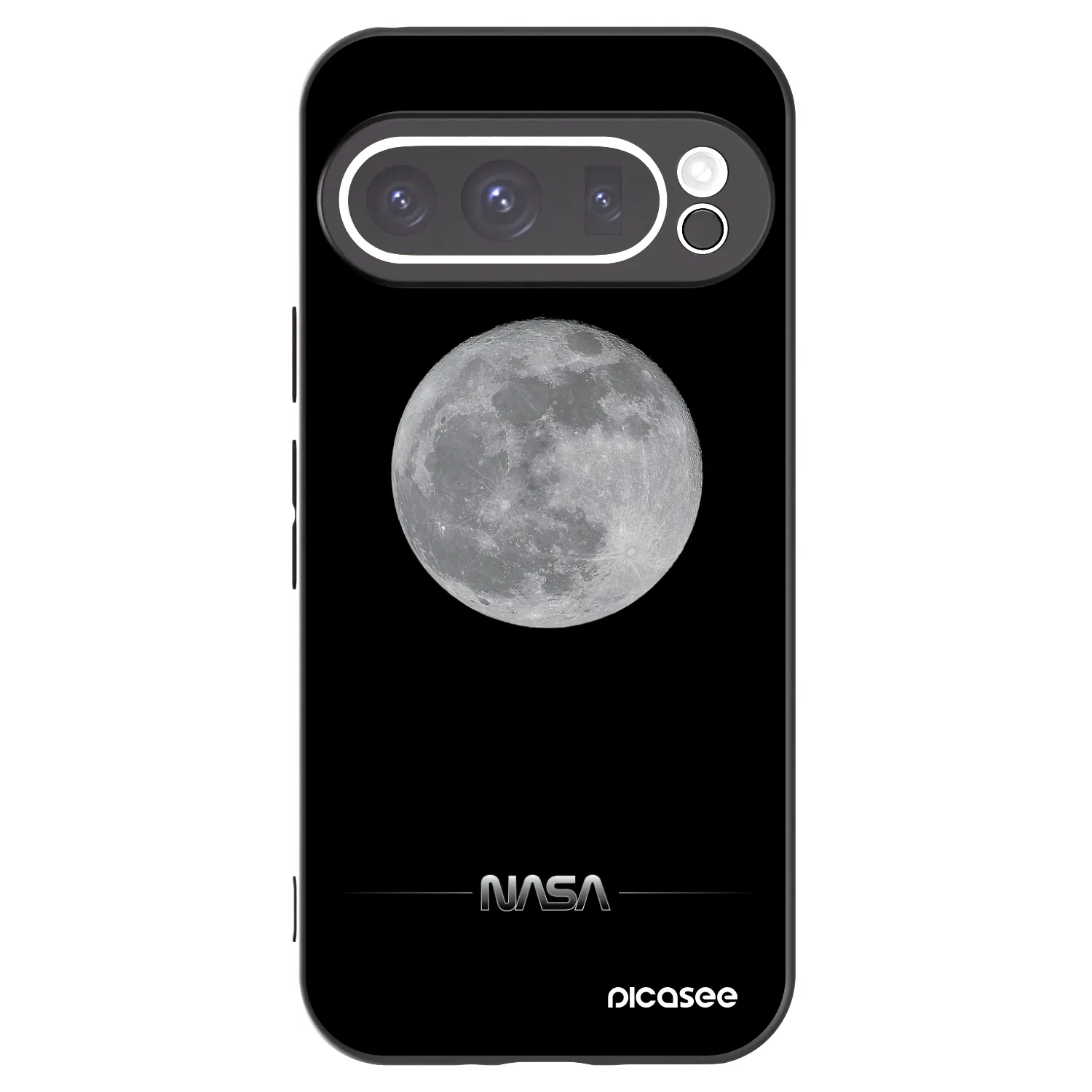 Picasee Μαύρη θήκη σιλικόνης για Google Pixel 9 Pro - Moon Minimal