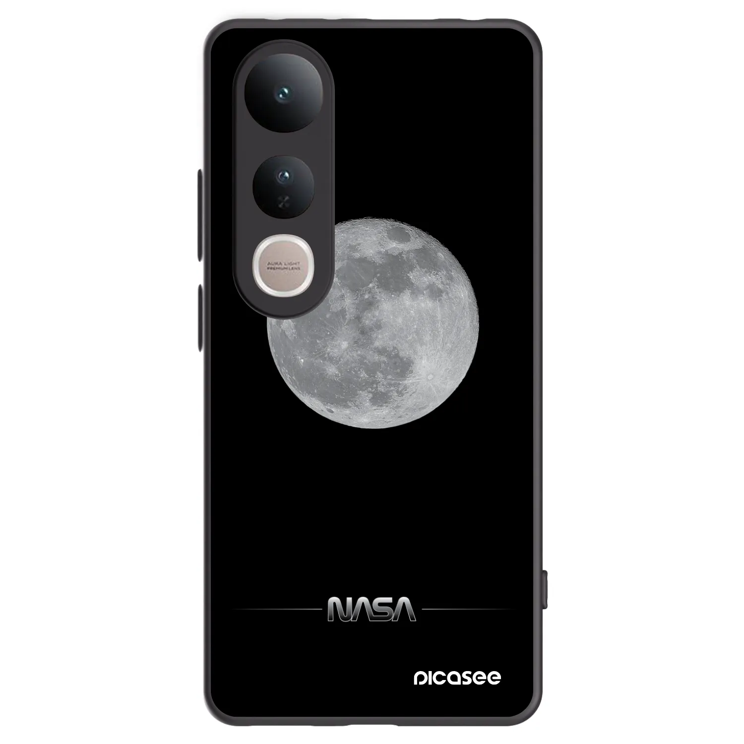 Picasee Μαύρη θήκη σιλικόνης για Vivo V50 Lite 5G - Moon Minimal