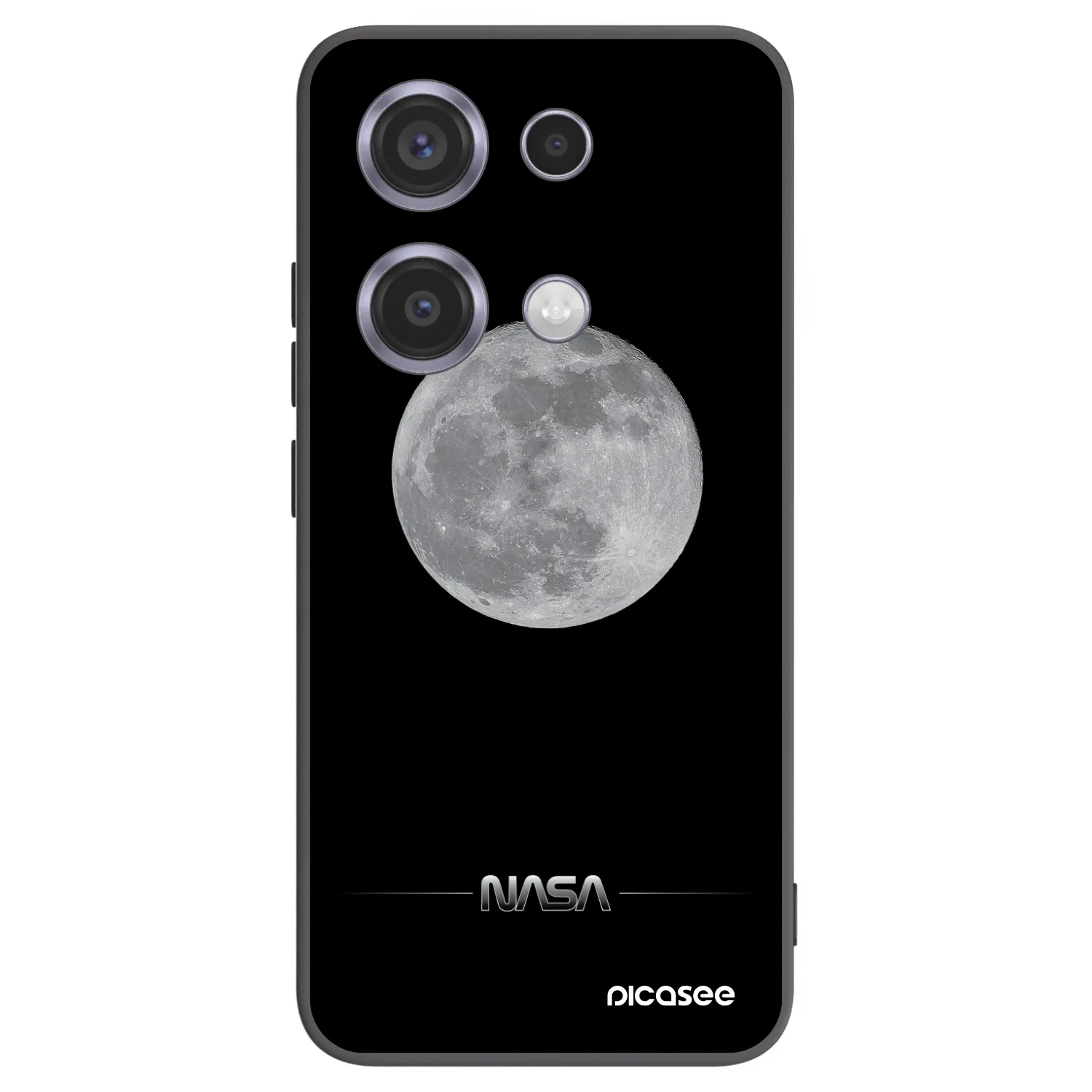 Picasee Μαύρη θήκη σιλικόνης για Xiaomi Redmi Note 14S - Moon Minimal