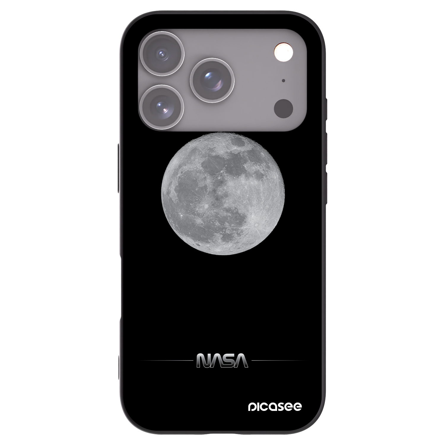 Picasee Μαύρη θήκη σιλικόνης για Apple iPhone 17 Pro - Moon Minimal
