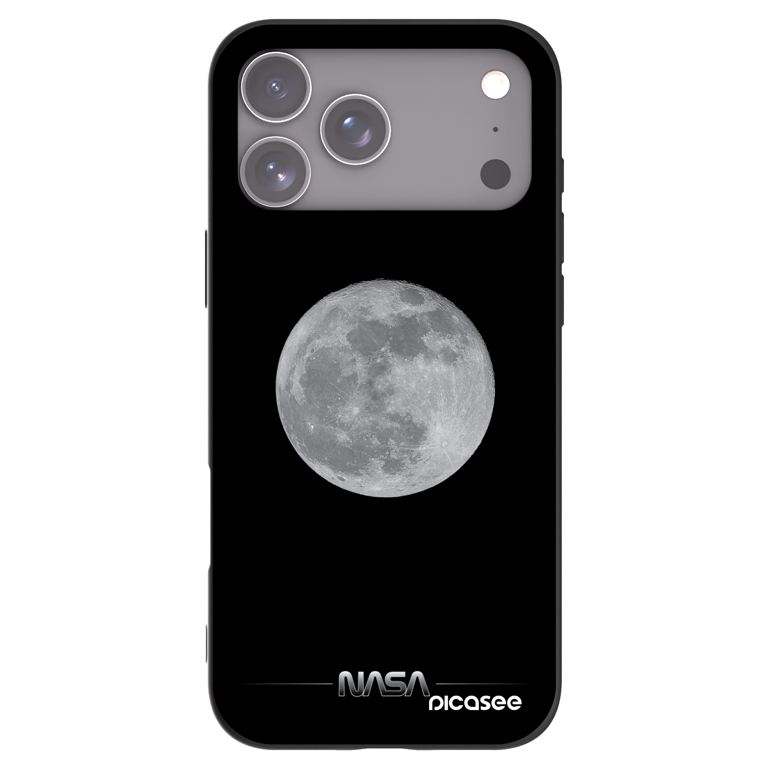 Picasee Μαύρη θήκη σιλικόνης για Apple iPhone 17 Pro Max - Moon Minimal