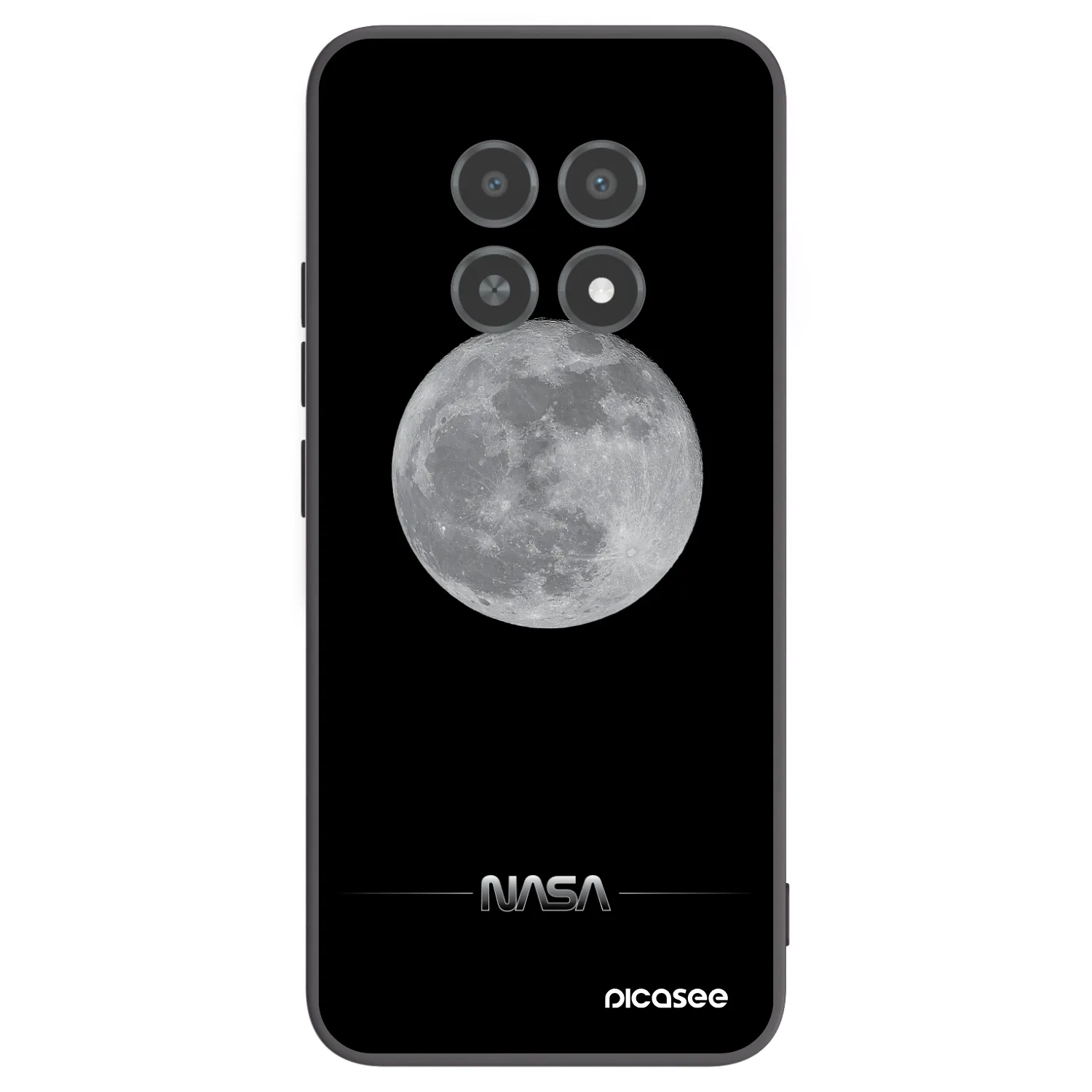 Picasee Μαύρη θήκη σιλικόνης για Realme 12X - Moon Minimal