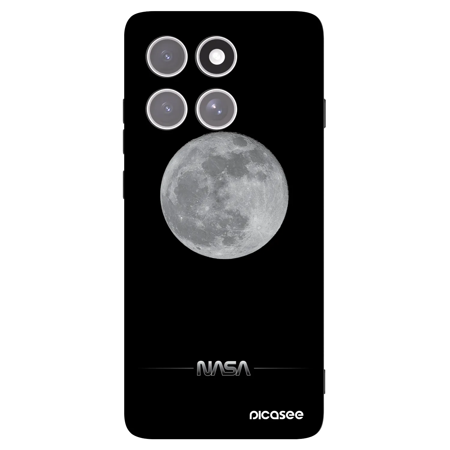 Picasee Μαύρη θήκη σιλικόνης για Motorola Edge 60 Pro - Moon Minimal