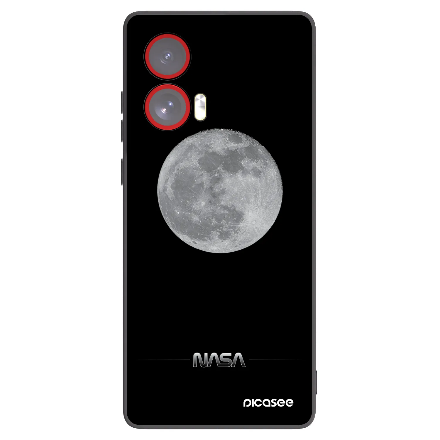 Picasee Μαύρη θήκη σιλικόνης για Motorola Edge 50 Fusion - Moon Minimal