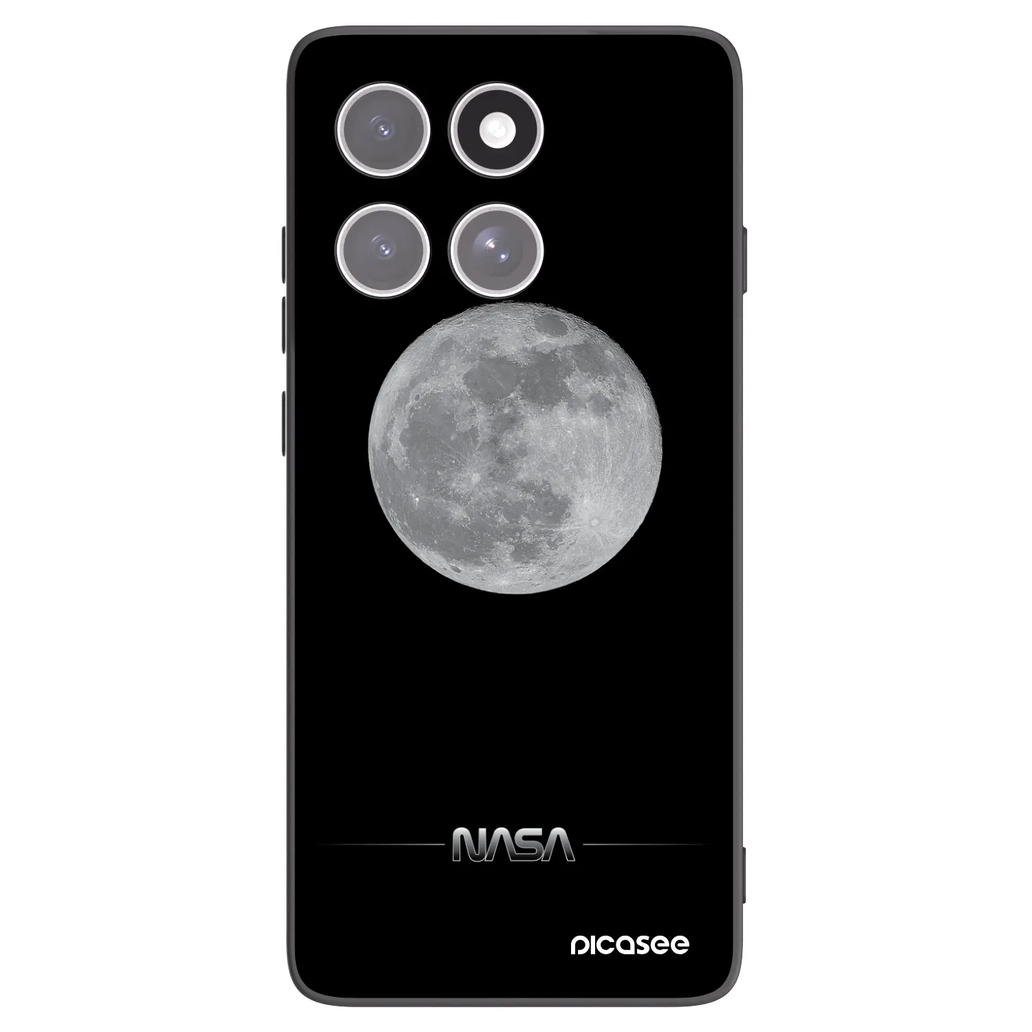 Picasee Μαύρη θήκη σιλικόνης για Motorola Edge 60 Fusion - Moon Minimal