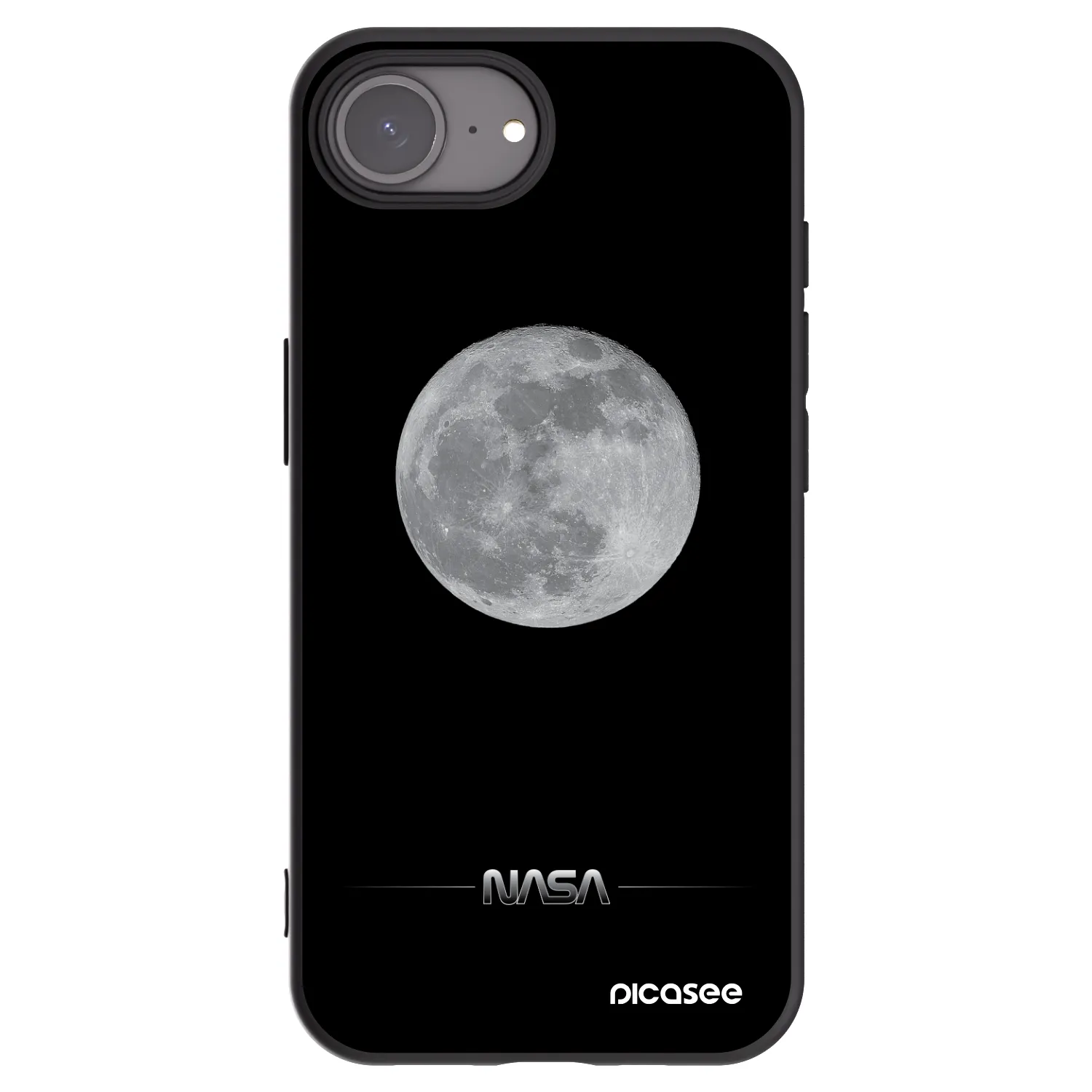 Picasee Μαύρη θήκη σιλικόνης για Apple iPhone 17e - Moon Minimal